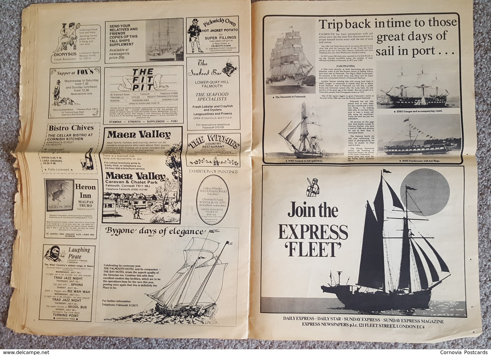 Tall Ships '82 at Falmouth, Cornwall, Newspaper, July 1982
