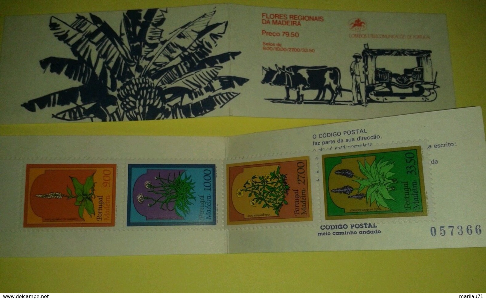 Portogallo Libretto Flores Madeira 4 Francobolli Selos Nuovo Buoi - Booklets