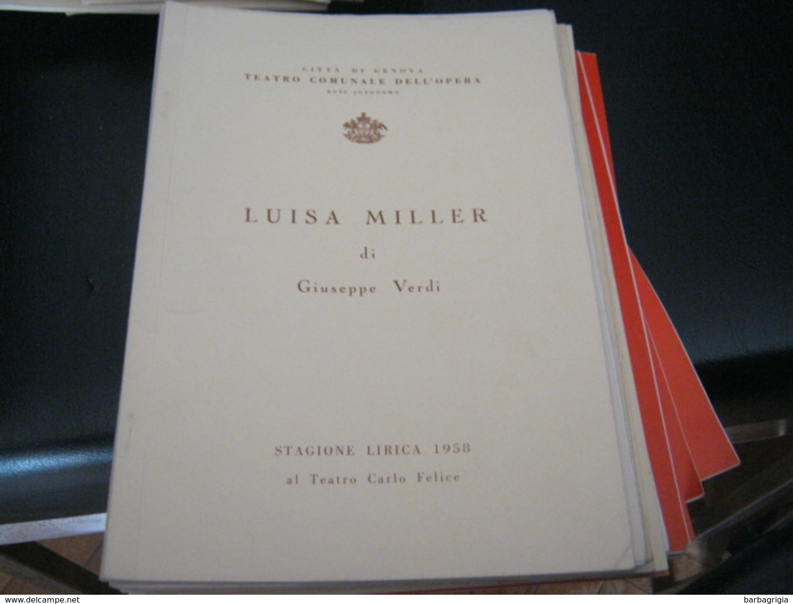 PROGRAMMA TEATRO COMUNALE DELL'OPERA STAGIONE LIRICA 1958 - Programmi