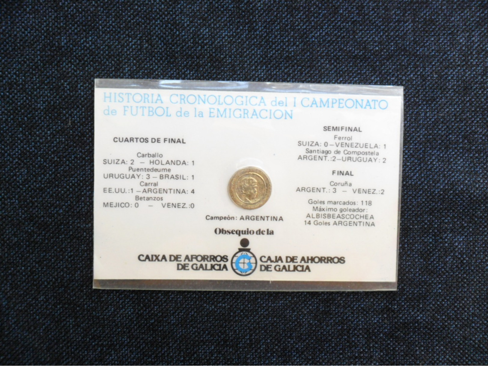 TARJETAS COLECCION MUNDIAL  FÚTBOL `82 CON MEDALLA PLACADA 800 AngstrÖms De Oro Fino 24k -  Colecciones