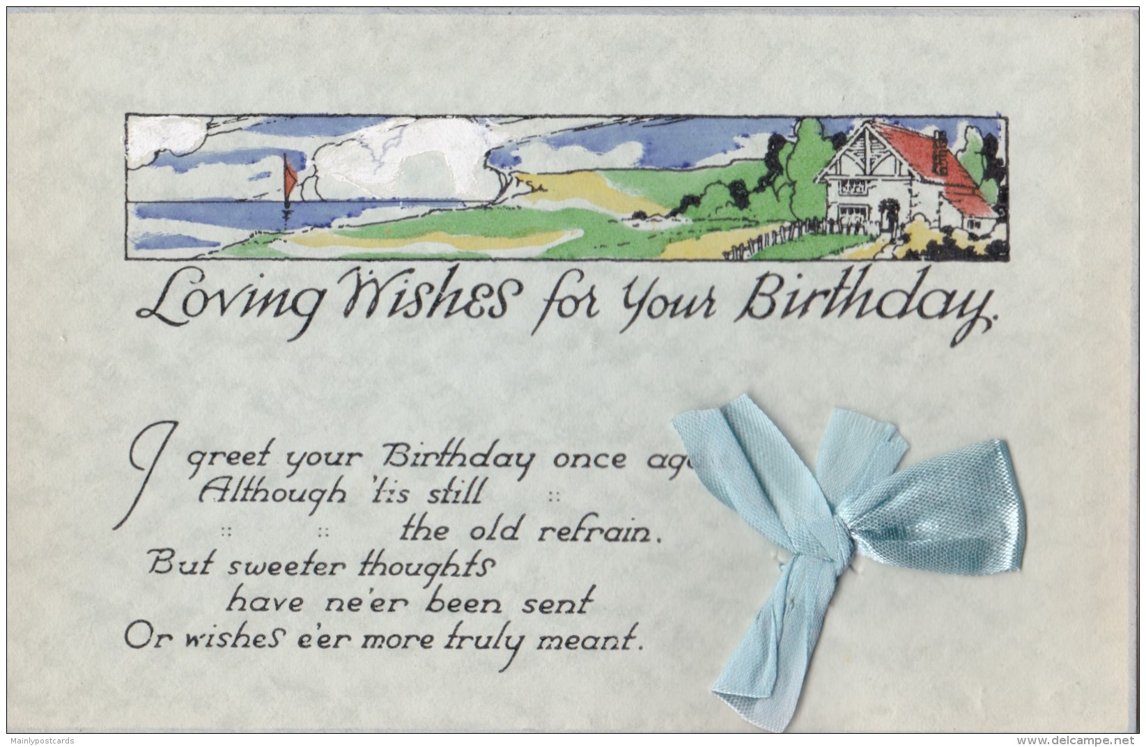 AP97 Greetings - Loving Wishes For Your Birthday - Real Ribbon - Birthday