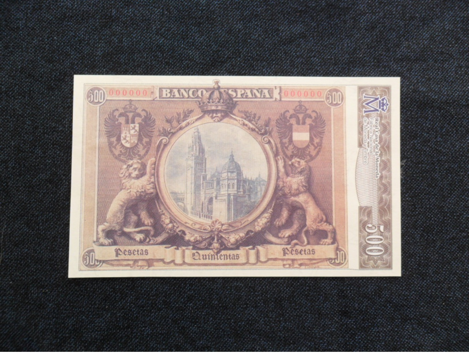 ESPAÑA BILLETE FACSÍMIL OFICIAL  DE LA FNMT - [ 8] Ficticios & Especimenes