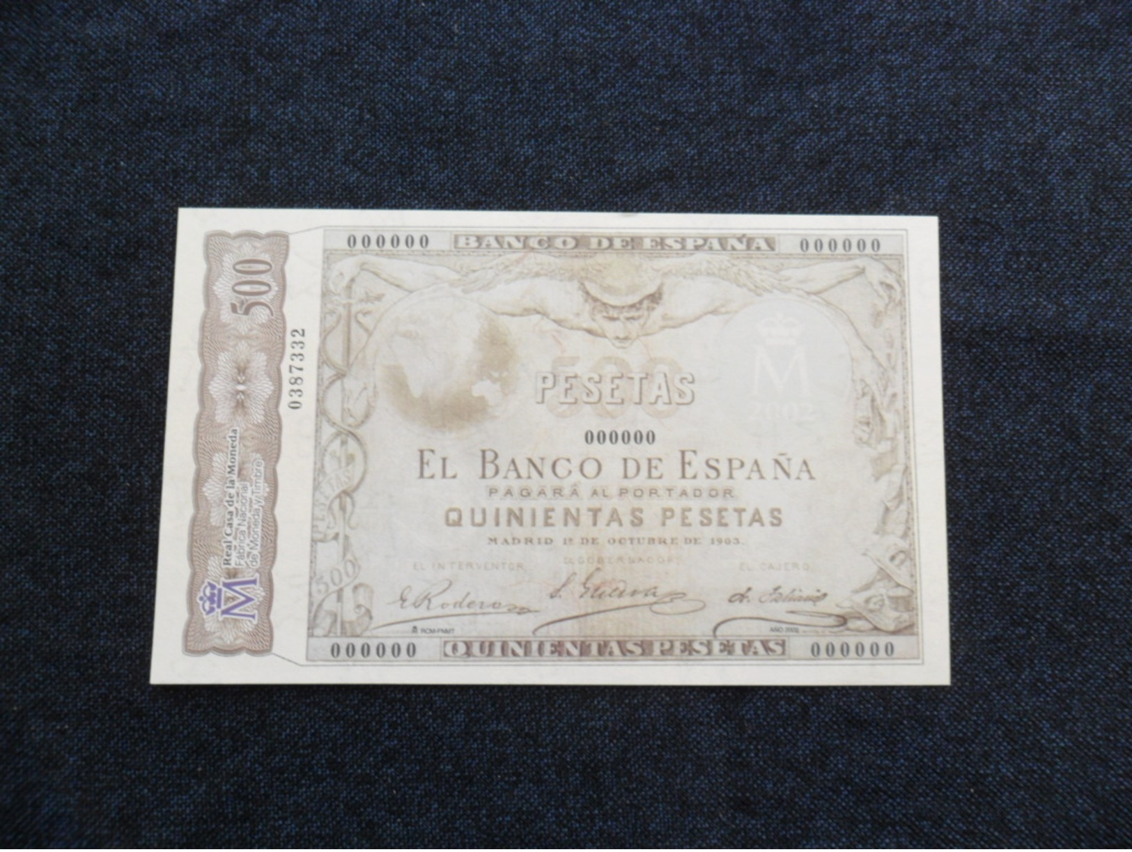 ESPAÑA BILLETE FACSÍMIL OFICIAL  DE LA FNMT - [ 8] Fakes & Specimens