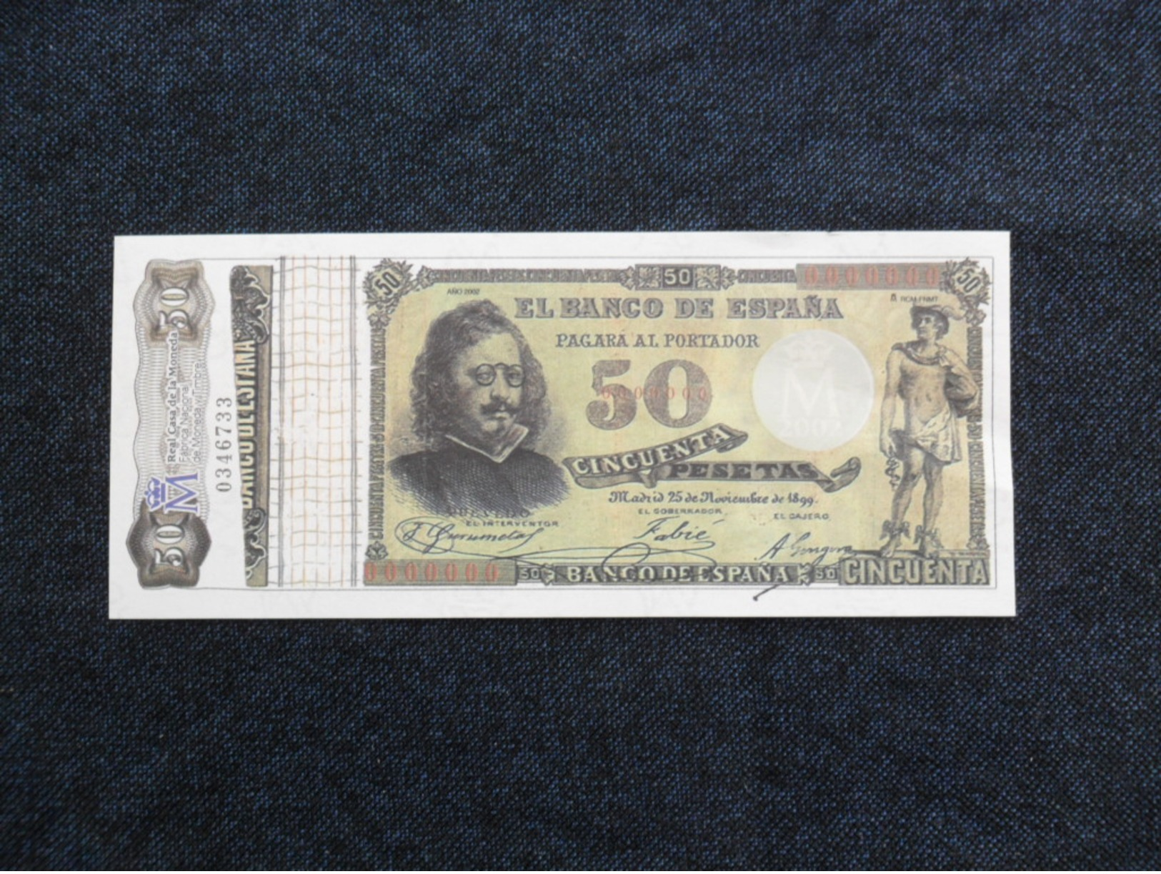 ESPAÑA BILLETE FACSÍMIL OFICIAL  DE LA FNMT - [ 8] Falsi & Saggi