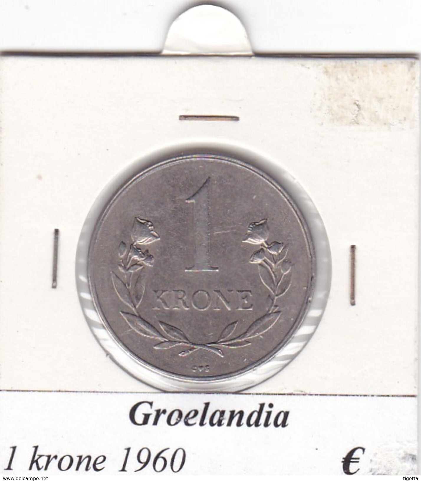 GROENLANDIA   1 KRONE  ANNO 1960  COME DA FOTO - Groenland