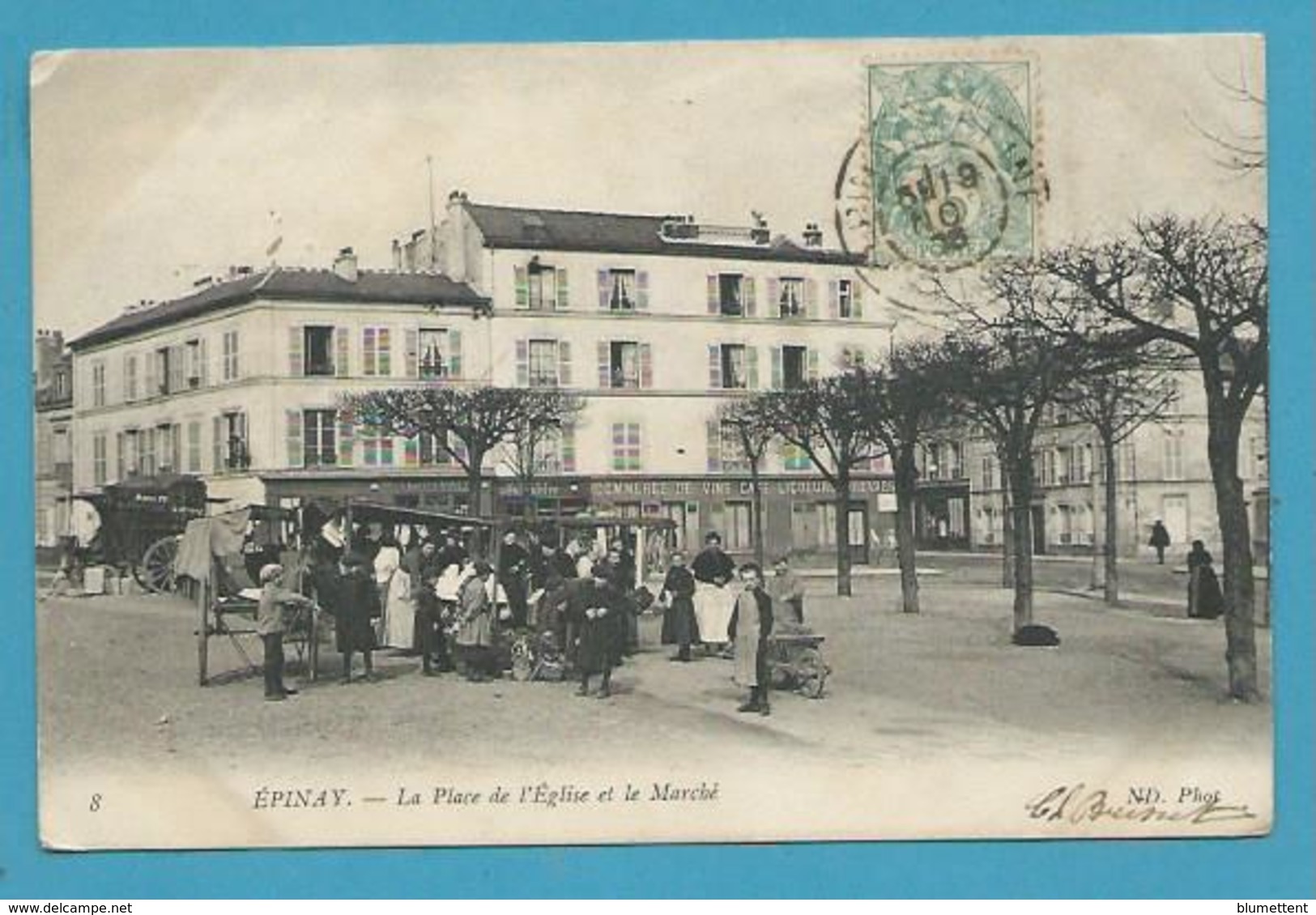 CPA 8 - Le Marché Place De LEglise EPINAY 91 - Epinay-sur-Orge