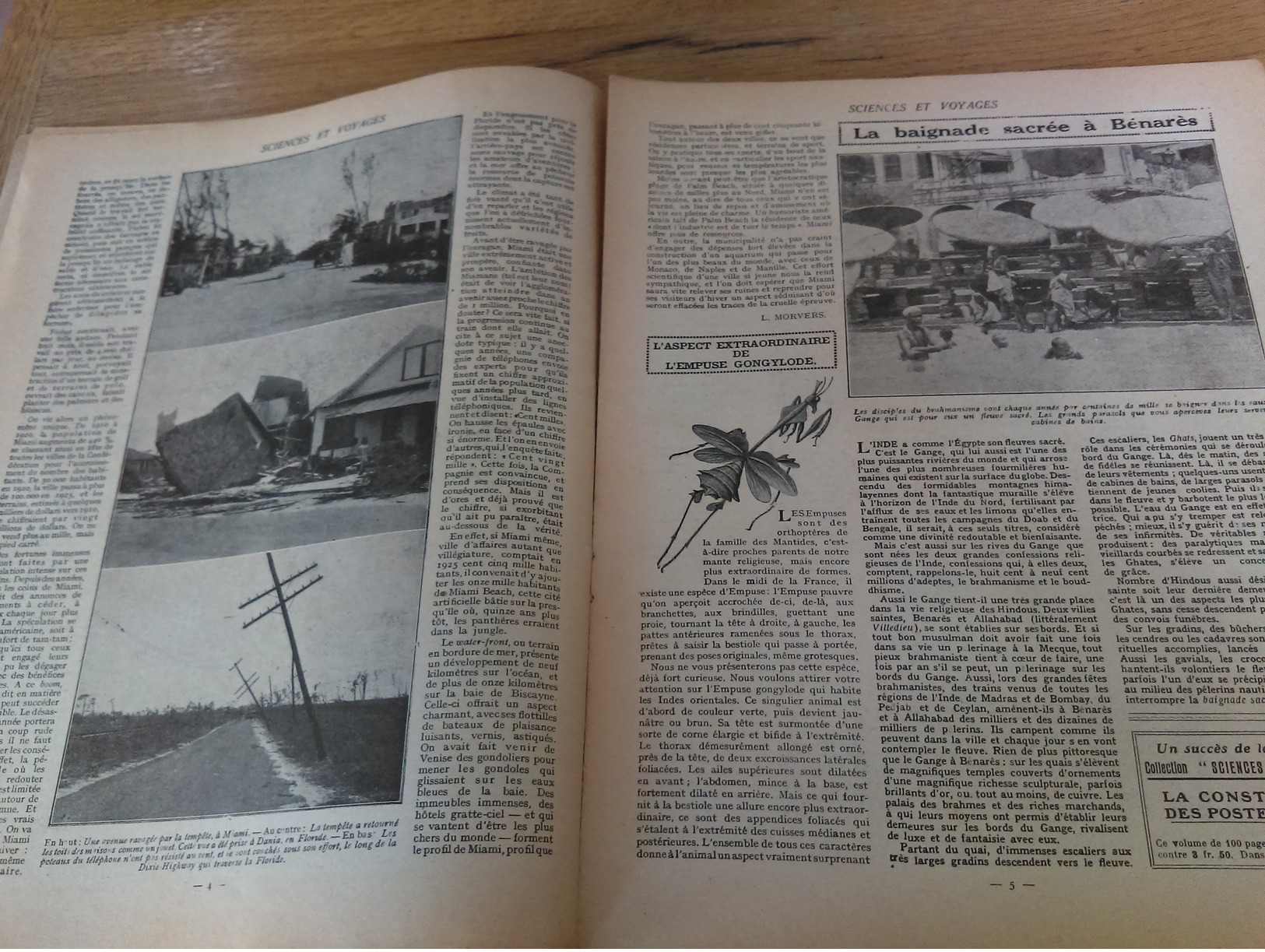 97/SCIENCES ET VOYAGES N° 381  1926  Eune Exploratrice En Amazone,la Tornade Sacrilege En Floride - 1900 - 1949