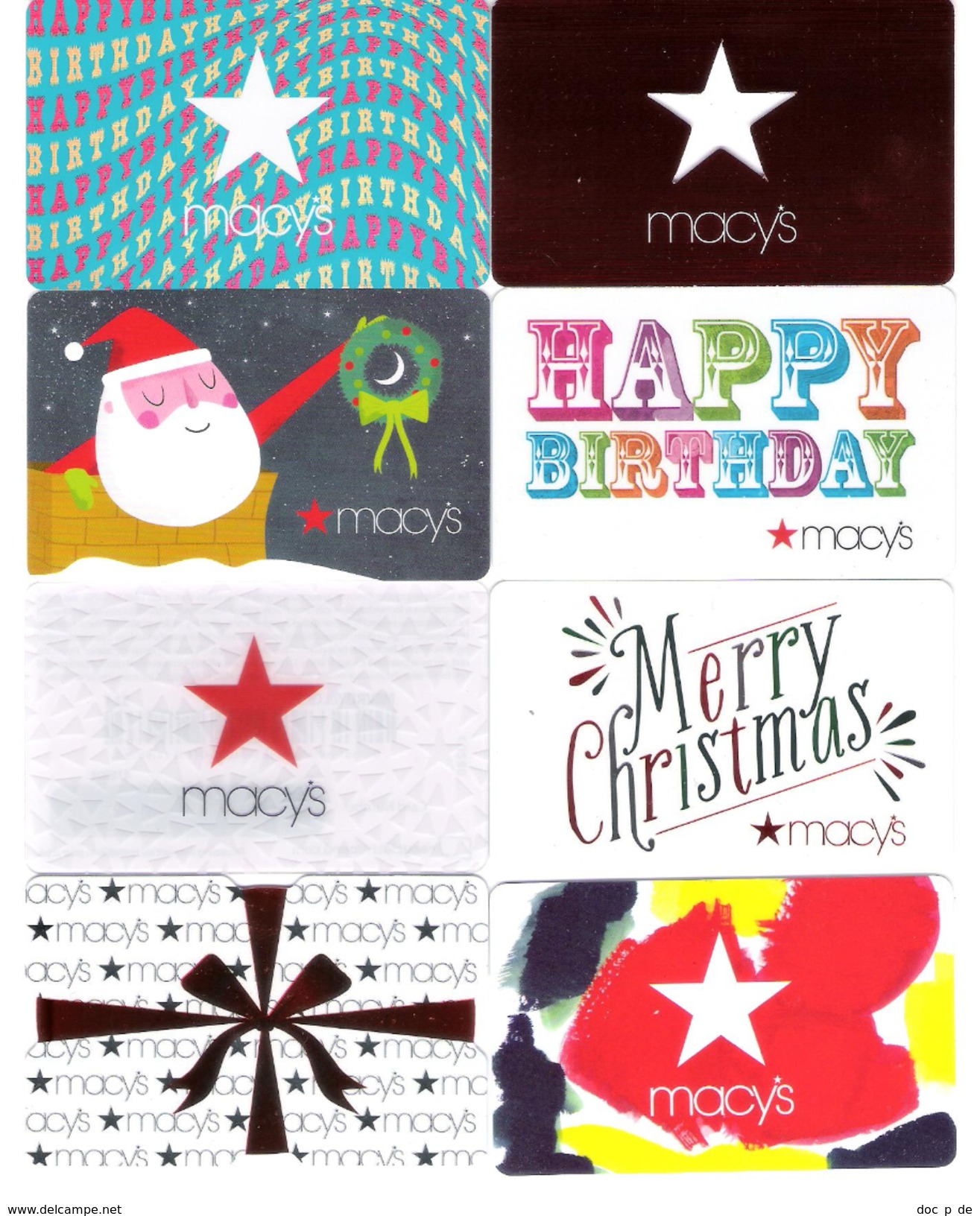 USA - 8 Cards - Macy`s - Carte Cadeau - Carta Regalo - Gift Card - Geschenkkarte - Gift Cards