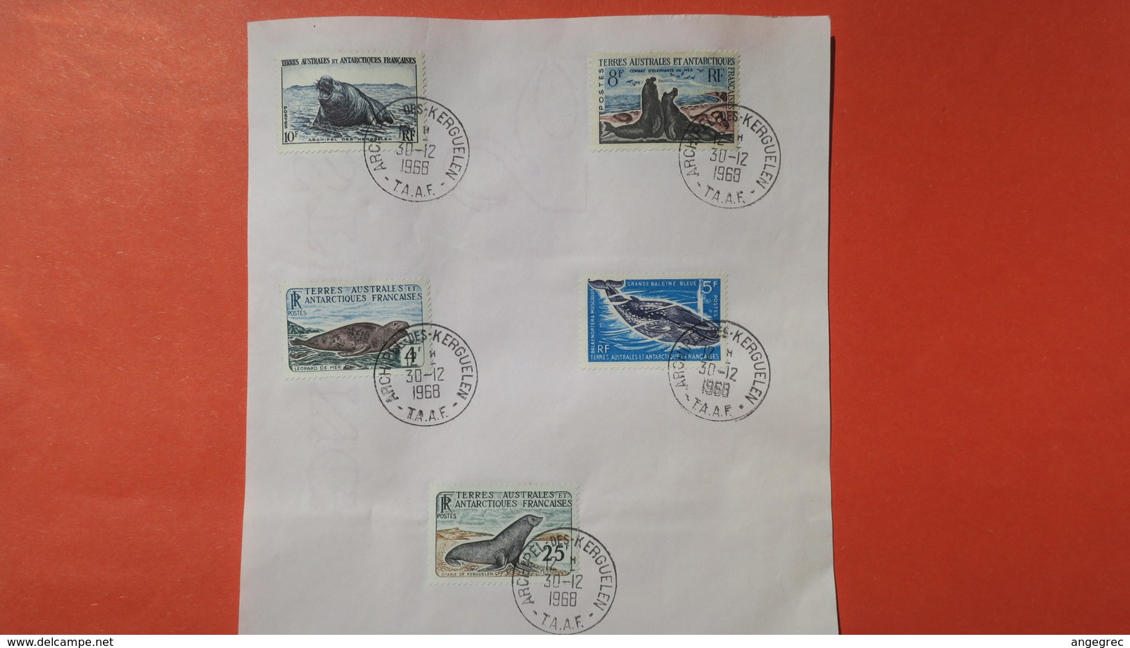 TAAF  Lot De 5 Timbre  " Archipel Des Kerguelen "  En Date Du 30/12/1968 Oblitéré - Used Stamps
