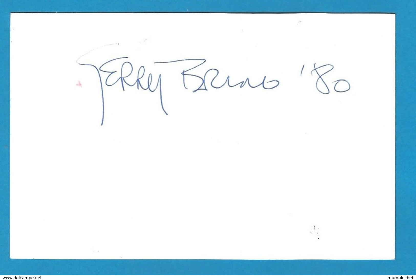 (A545) - Signature / Dédicace / Autographe - Jerry Bruno - Artiste De Jazz - Olympia 6/1980 - Autres & Non Classés
