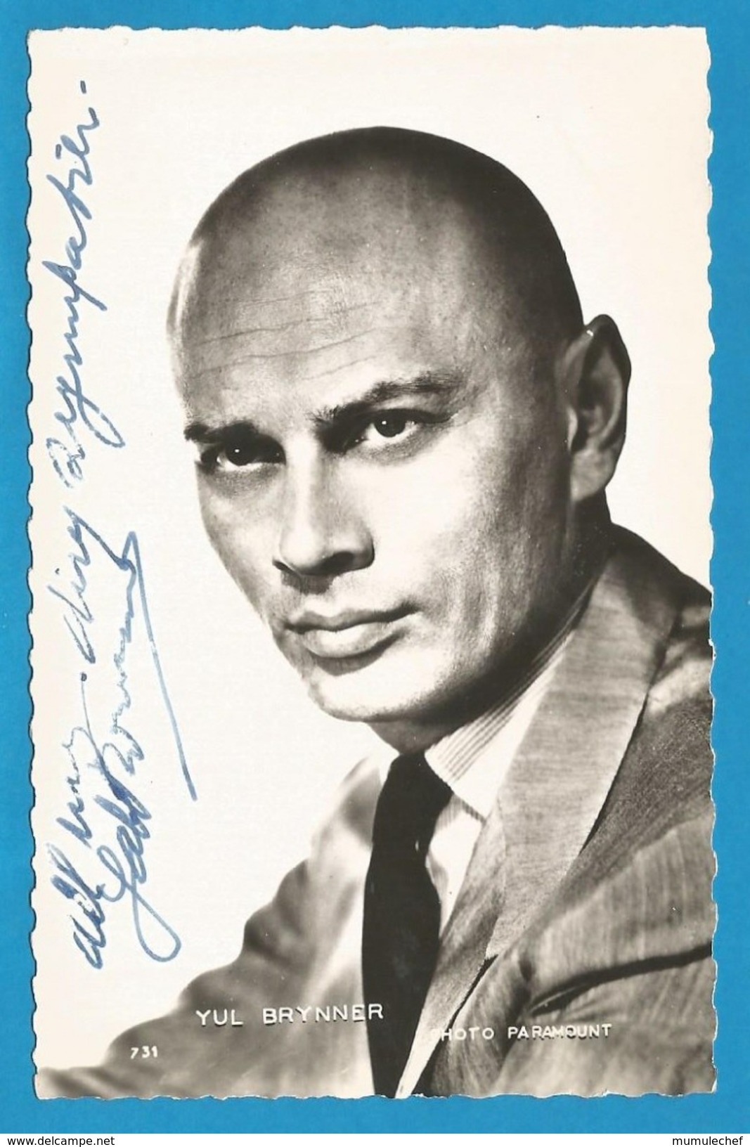 (A546) - Signature / Dédicace / Autographe - Yul Brynner - Acteur Américain - - Autres & Non Classés