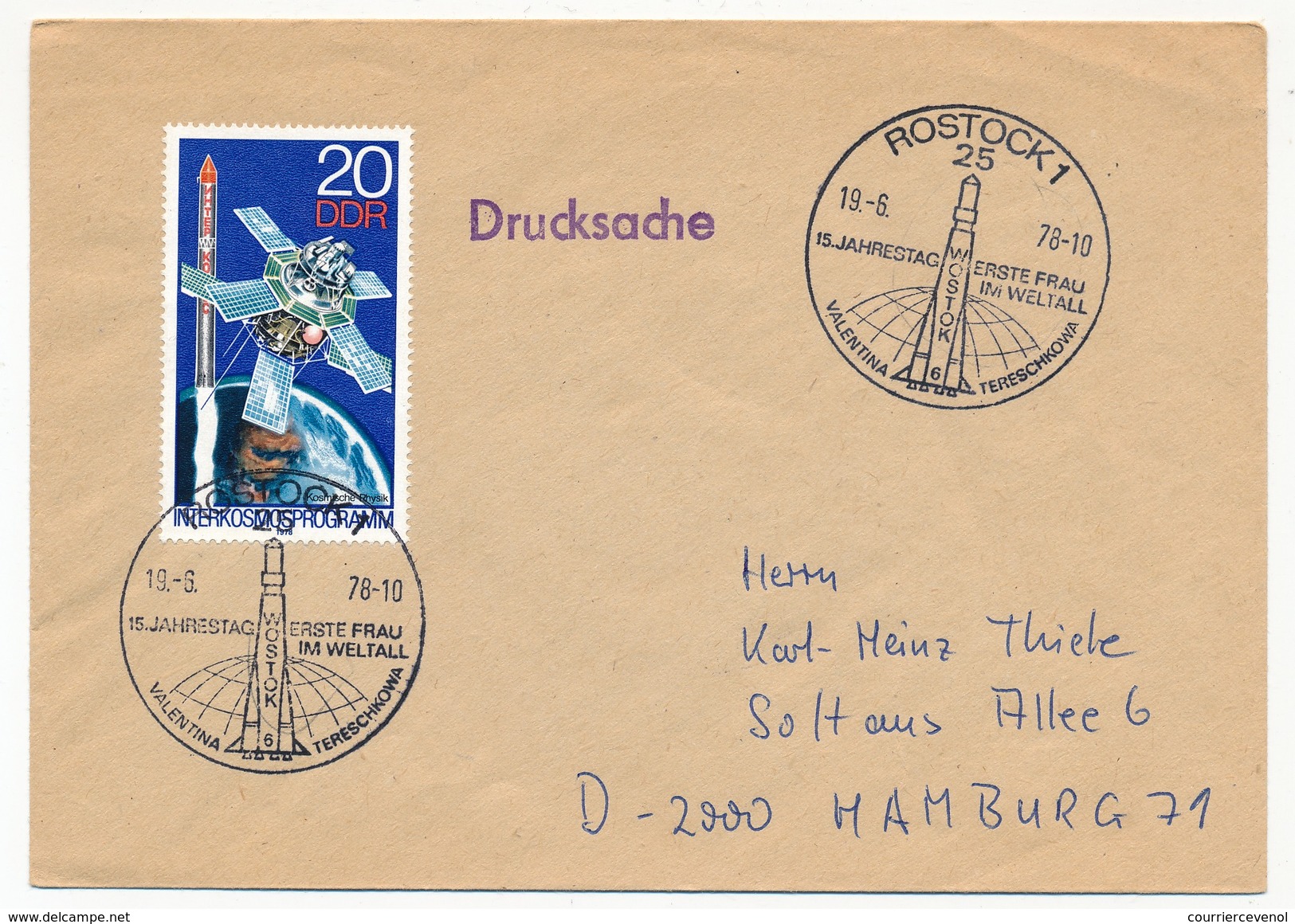 Allemagne DDR - Enveloppe "15 Jahrestag Erste Frau Im Weltall" - ROSTOCK 1976 - Europe