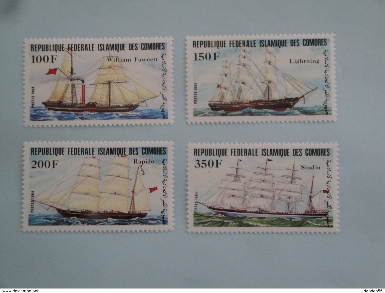 1984 Comores - Yvert 412/5  **  Bateaux Ships Scott Xx Michel 718/21  SG Xx - Comores (1975-...)