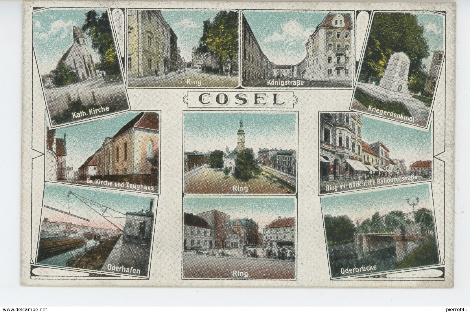 POLOGNE - POLAND - COSEL - KOZLE - Ring , Kirche , Kriegerdenkmal , Königstrasse, Oderbrücke ... - Polen