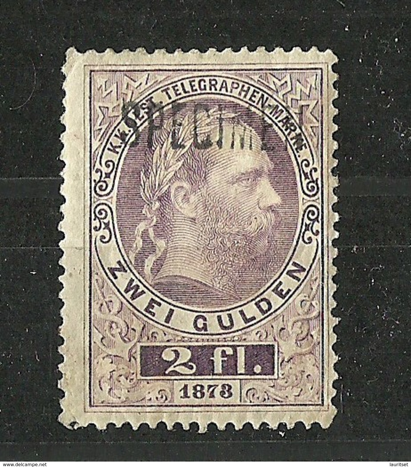 Österreich Austria 1873 Keiser Franz Joseph Telegraphenmarken 2 Fl. Muster Specimen * - Télégraphe