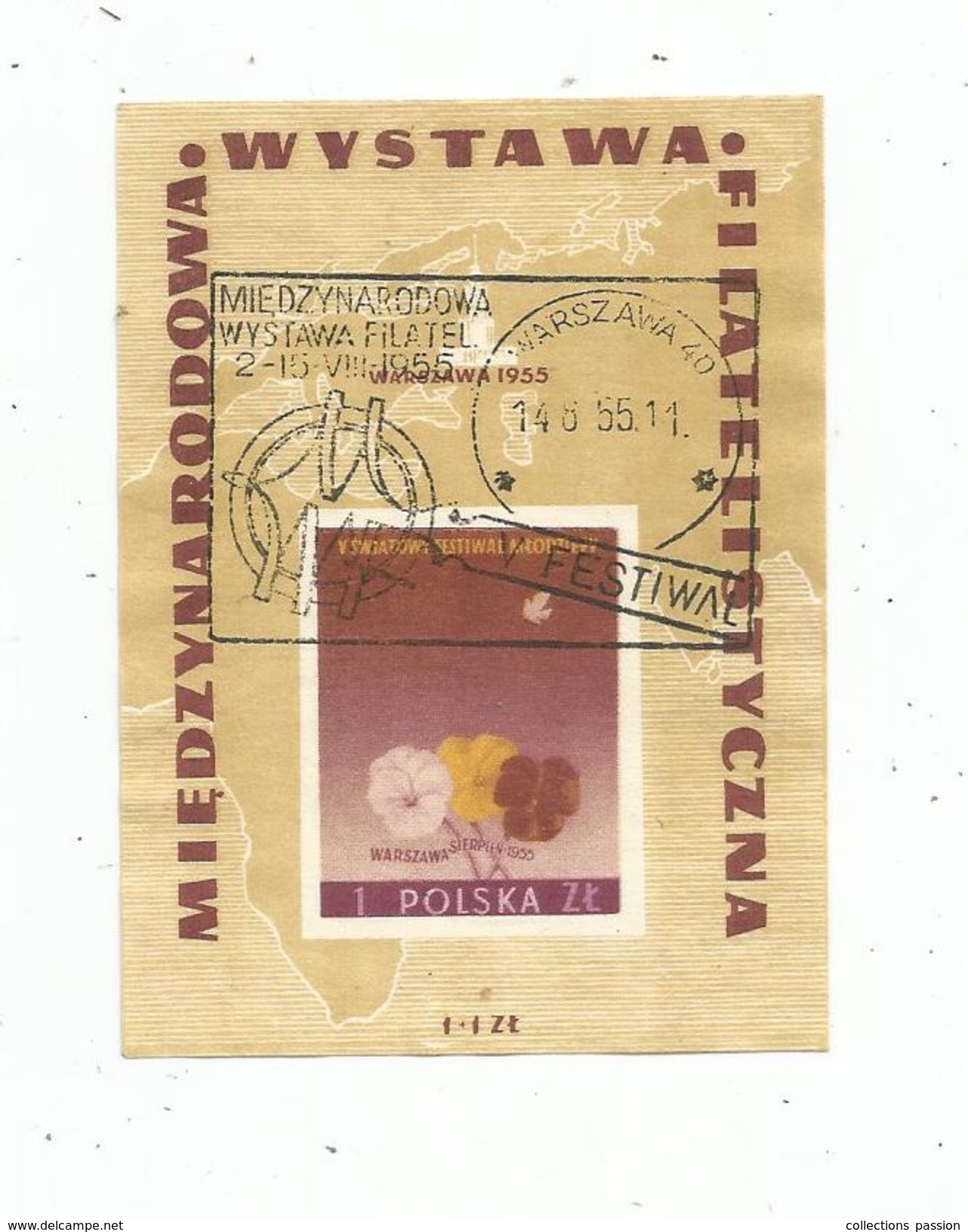 Timbre , POLOGNE , POLSKA , MIEDZYNARODOWA WYSTAWA FILATELISTYCZNA , 1955 , BLOC - Blocks & Sheetlets & Panes