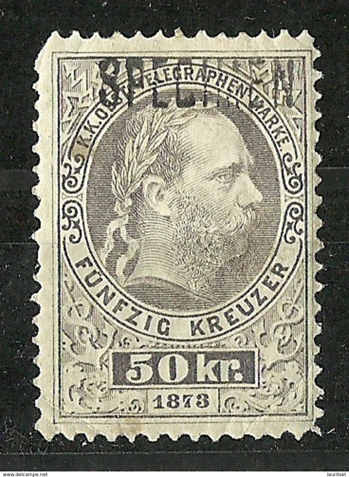 Österreich Austria 1873 Keiser Franz Joseph Telegraphenmarken 50 Kr. Muster Specimen * - Télégraphe