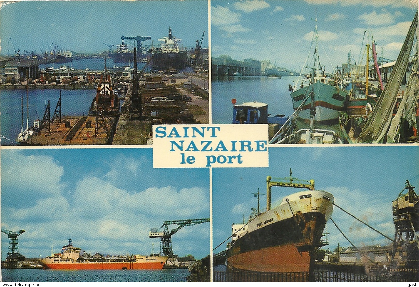 44      SAINT  NAZAIRE   VUE  D  ENSEMBLE DU PORT LE PORT DE PECHE  BATEAU A QUAI  ET DANS LA FORME DES CHANTIERS - Saint Nazaire