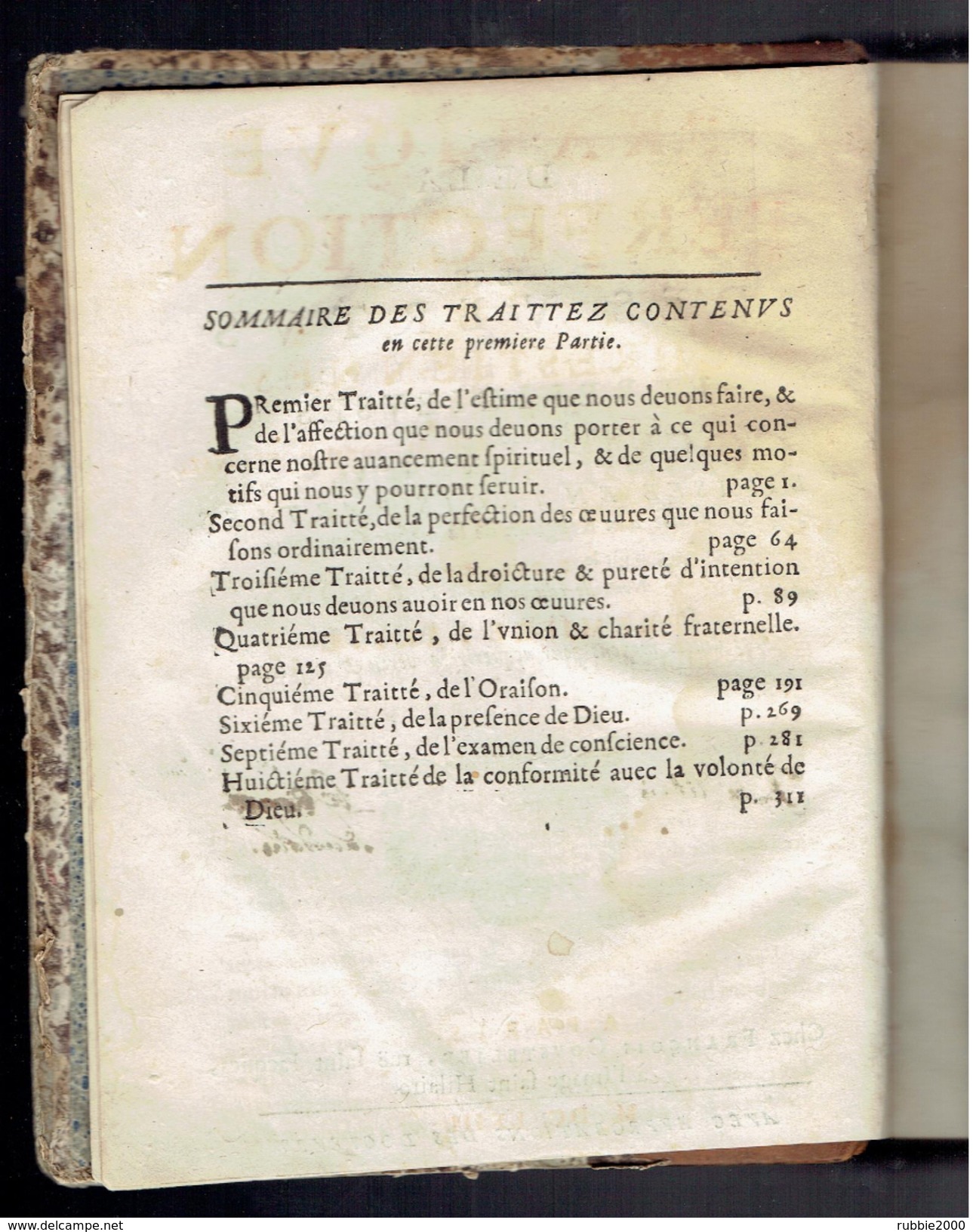 MDCLXIII 1663 PRATIQUE DE LA PERFECTION ET DES VERTUS CHRESTIENNES ET RELIGIEUSES PAR ALPHONSE RODRIGUEZ - Before 18th Century