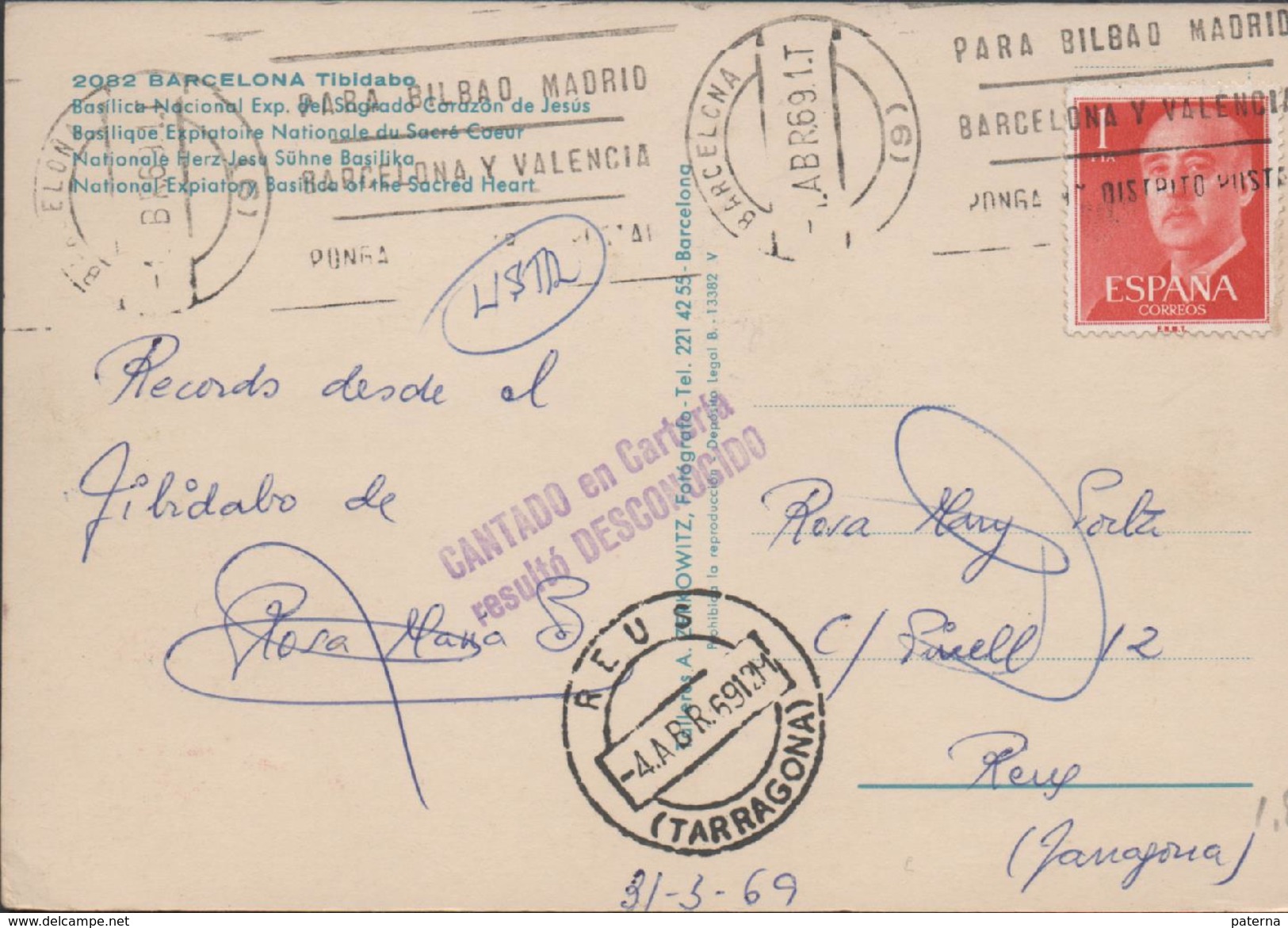 3145   Postal  Barcelona 1969, - Covers & Documents