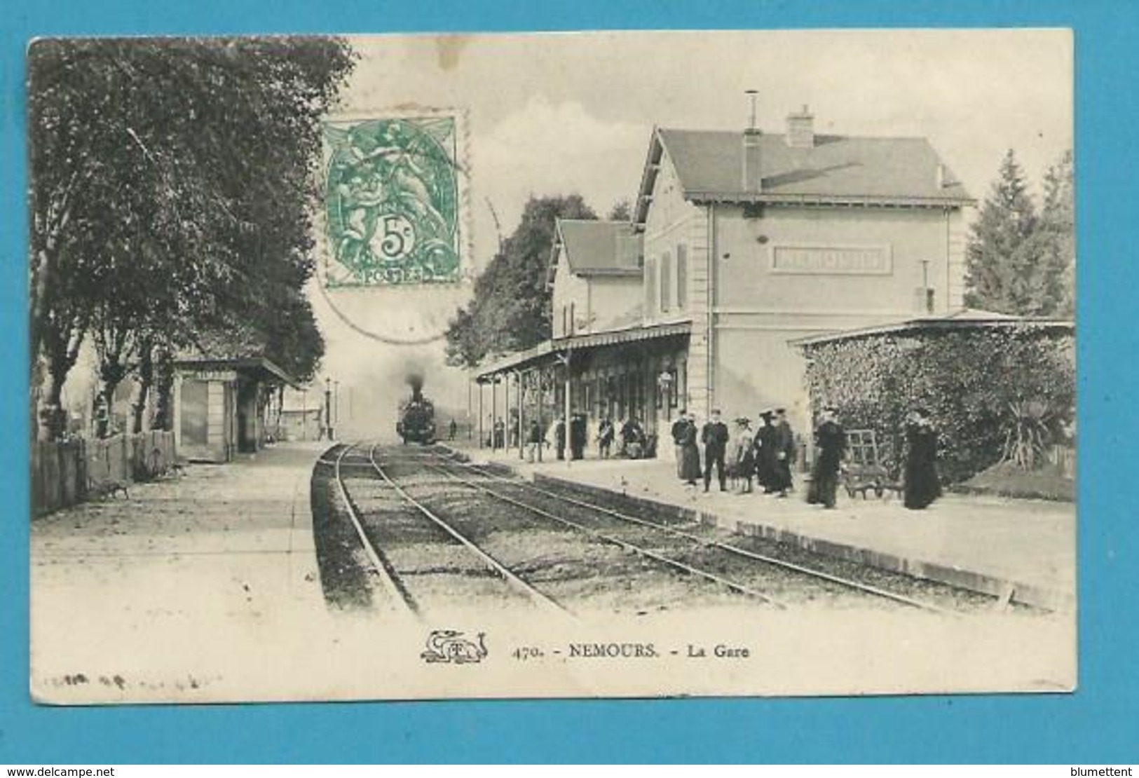 CPA Chemin De Fer Train La Gare NEMOURS 77 - Nemours