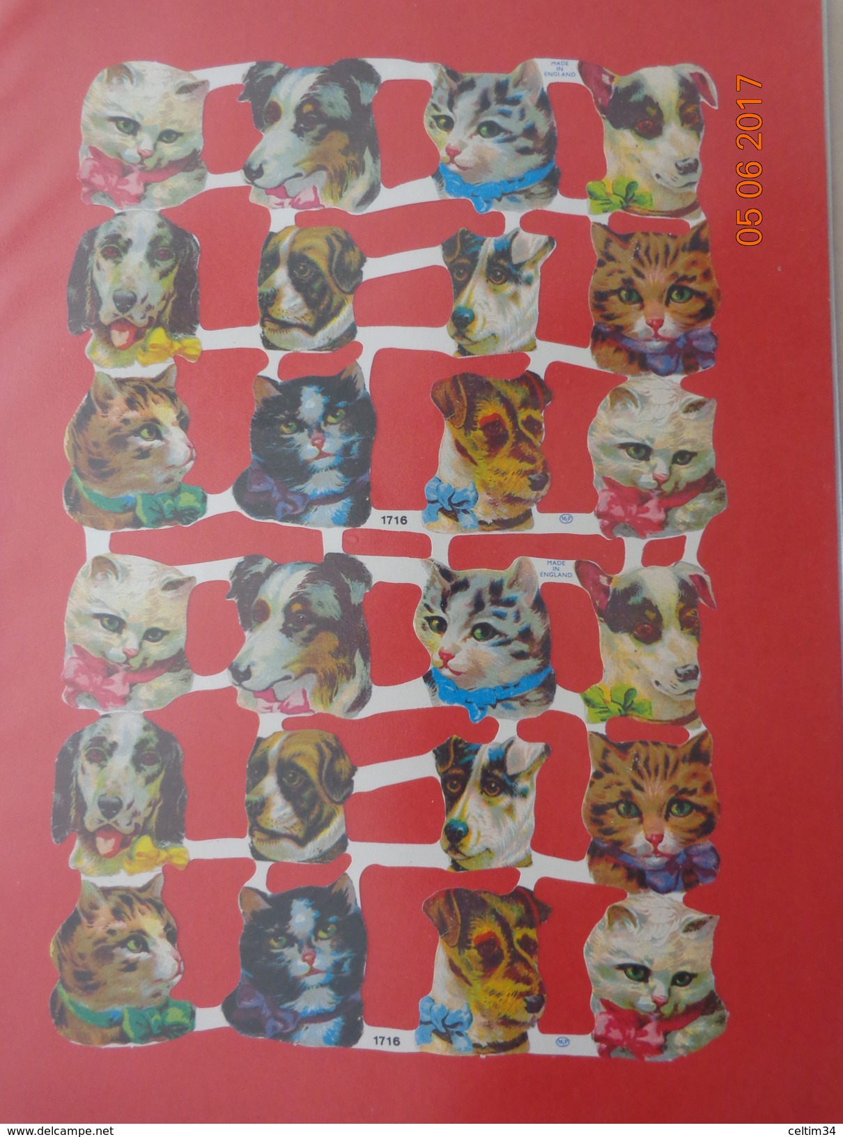 1  PLANCHE  DE  24  DECOUPIS  ATTACHES  DE  CHIENS  ET  DE  CHATS - Animals