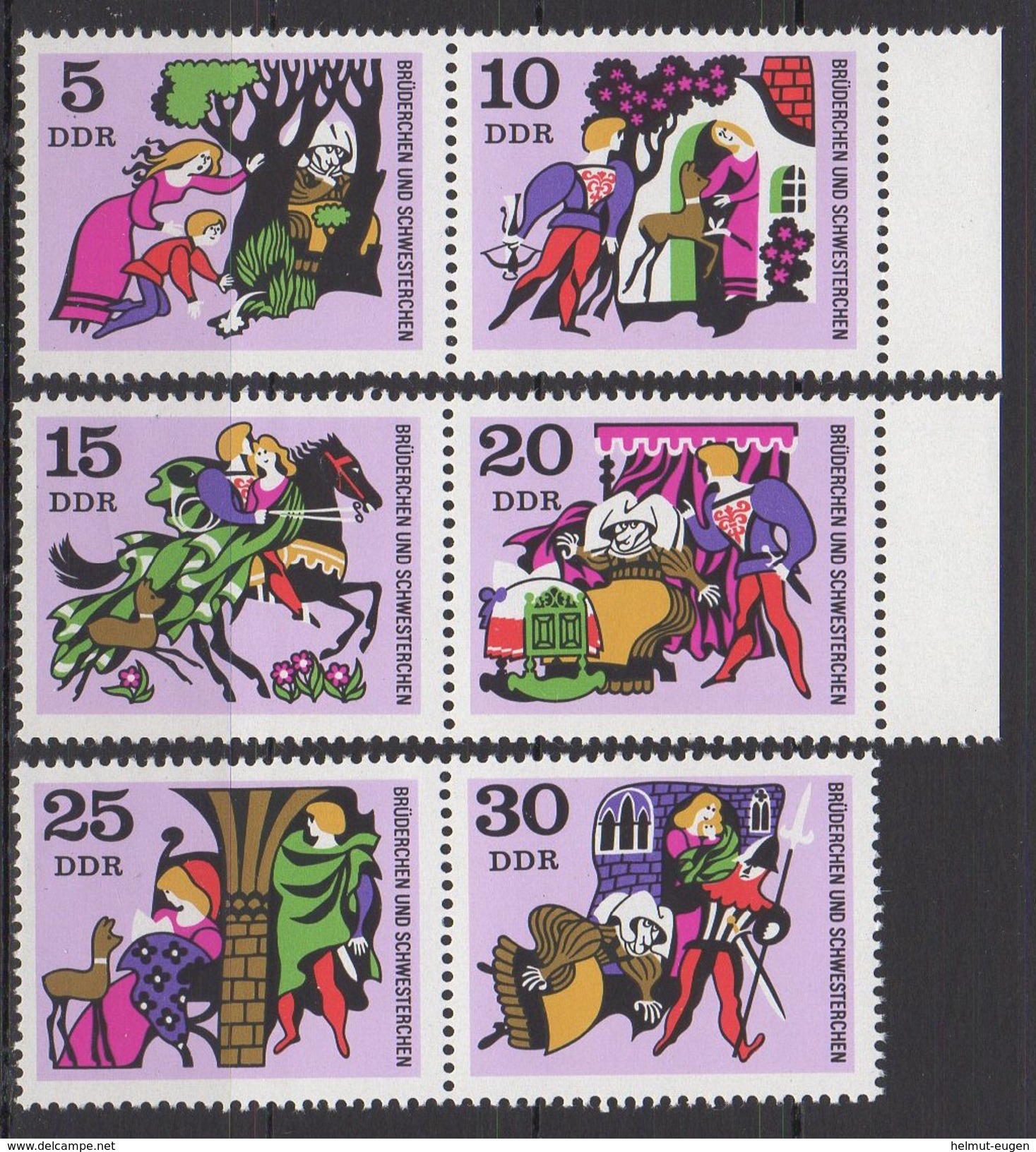 MiNr. 1545 - 1550 Deutschland Deutsche Demokratische Republik  1970, 17. Febr. Märchen (V): Brüderchen Und Schwesterchen - Unused Stamps