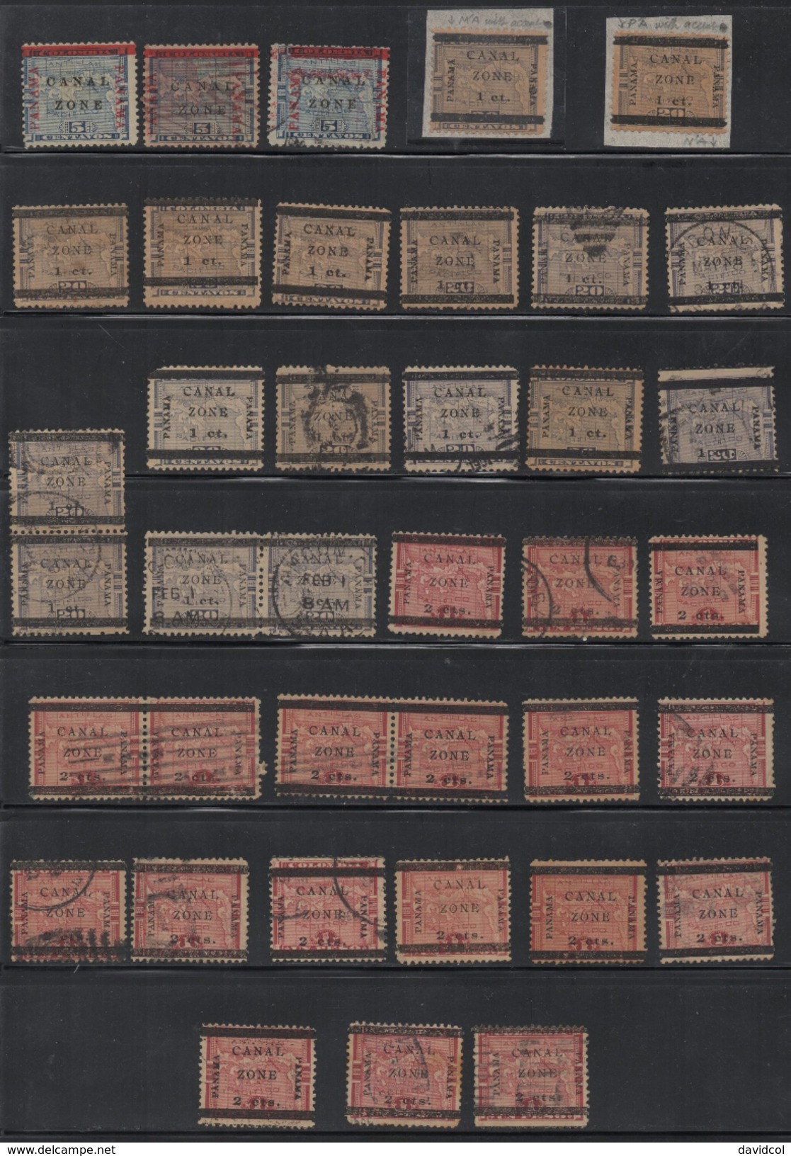 N828.-. CANAL ZONE. / USA. 1904-1906. SC#: 12, 16, 17. MNH/MH/USED  LOT X 38. NICE FOR STUDY.. SCV:US$ 88.00++ - Canal Zone