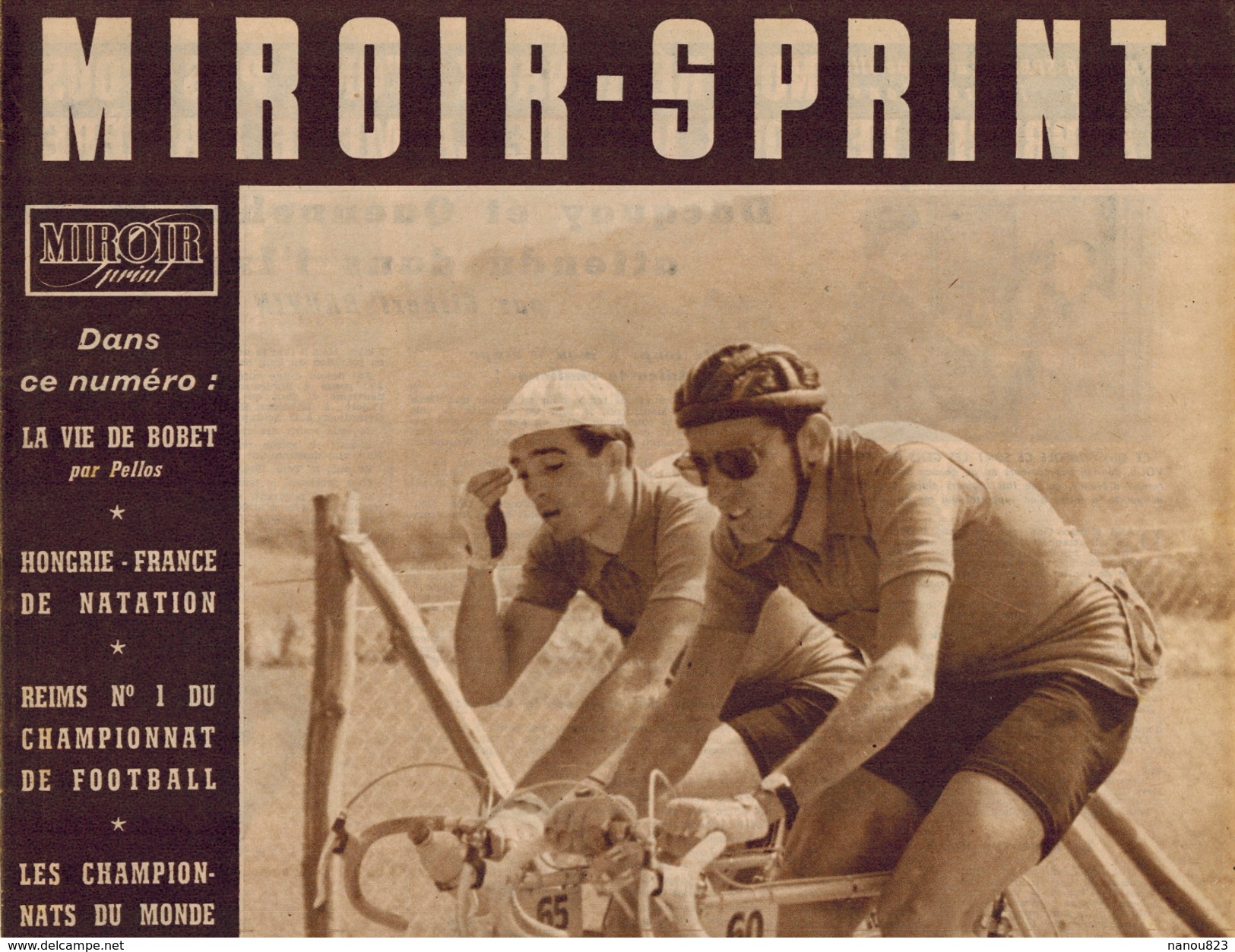 MIROIR SPRINT N 377 1953 Bobet Coppi Filippi Verschueren Messina Patterson Foot Reims Nîmes Nice Aix Sochaux - Sport