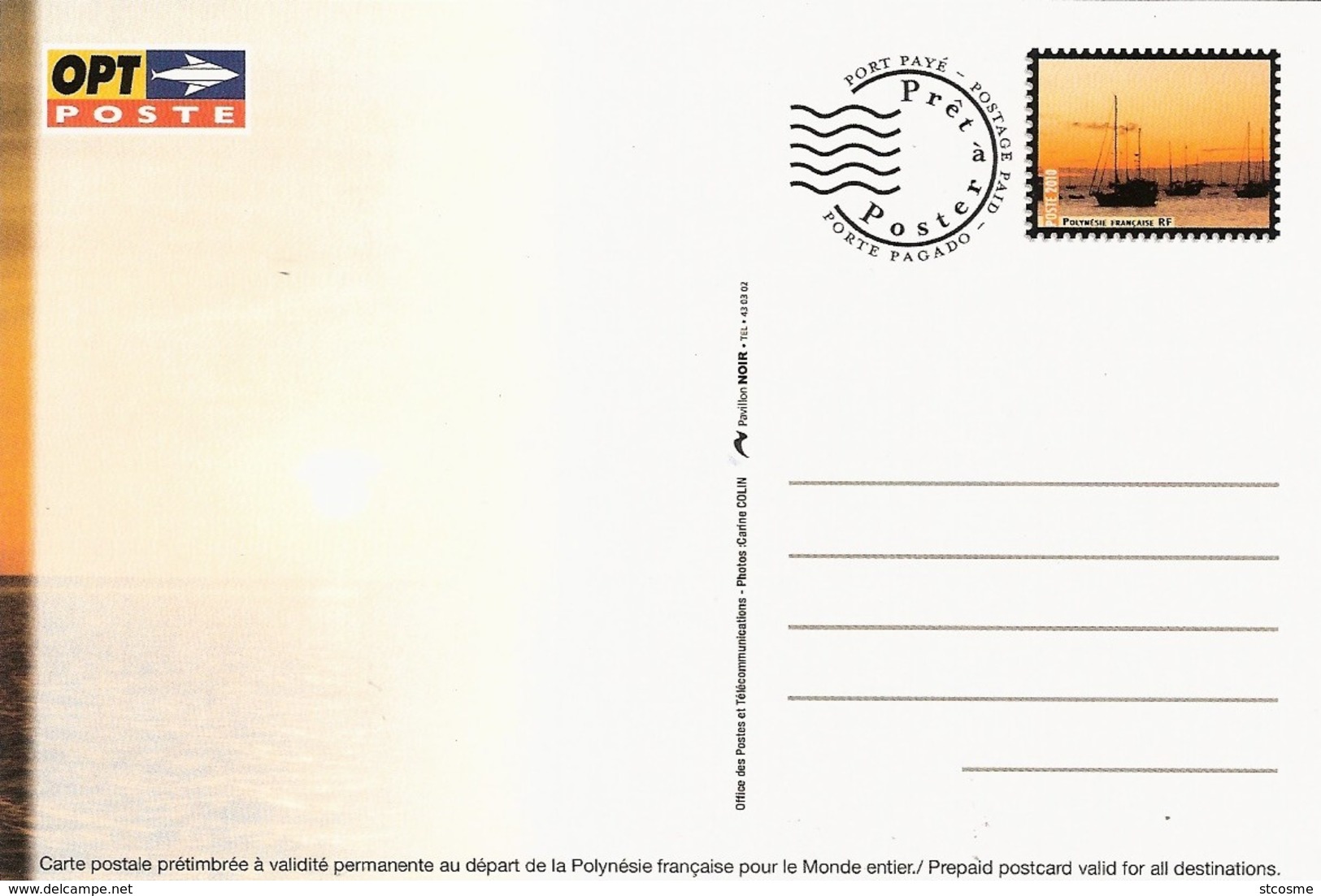 Entier / Stationery / PSC - Polynésie Française - Carte ACEP N°16 - état Neuf - Le Rêve : Coucher De Soleil - Interi Postali