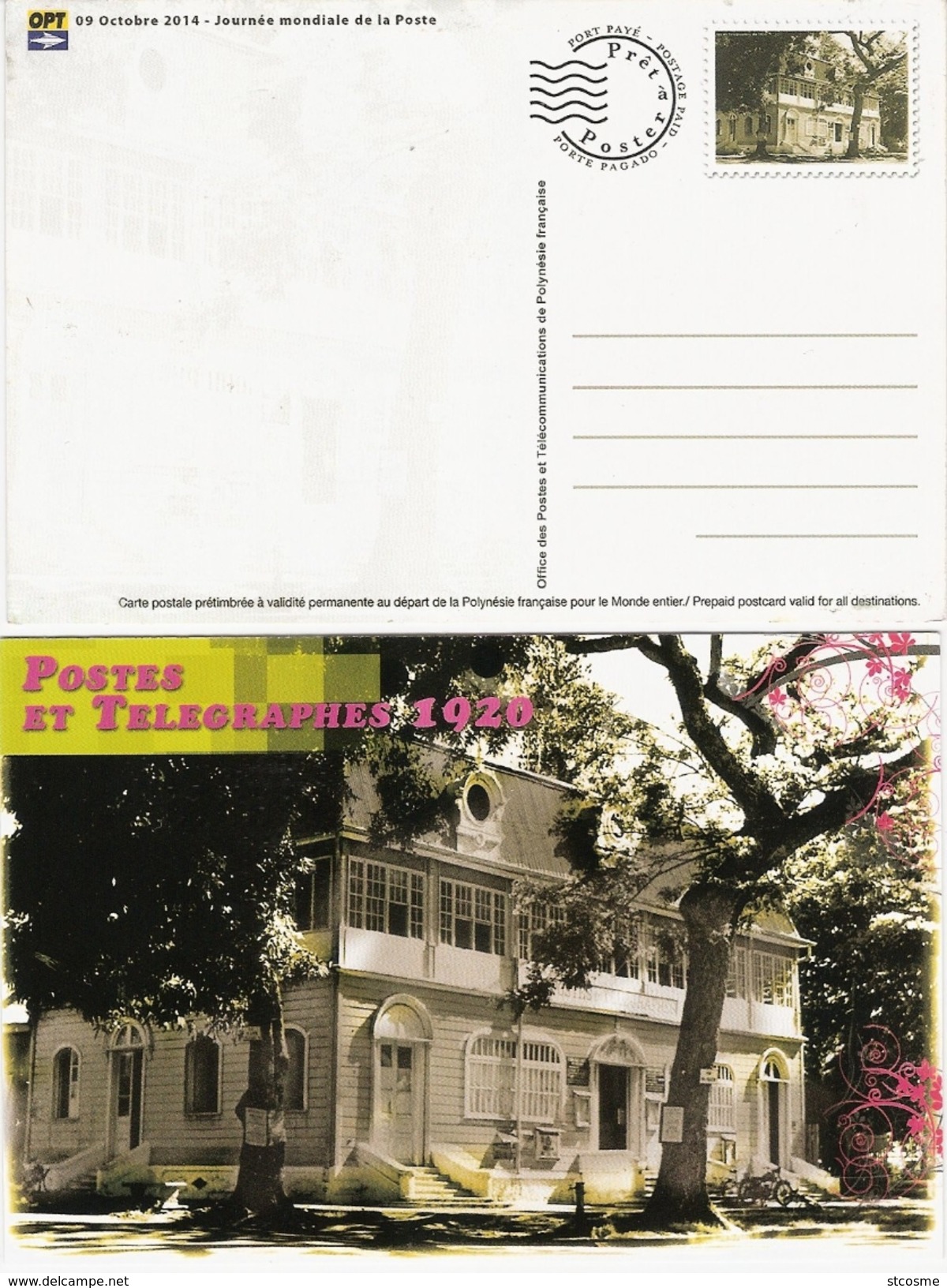 Entier / Stationery / PSC - PAP Polynésie Française CP 32 - Journée Mondiale De La Poste - Enteros Postales