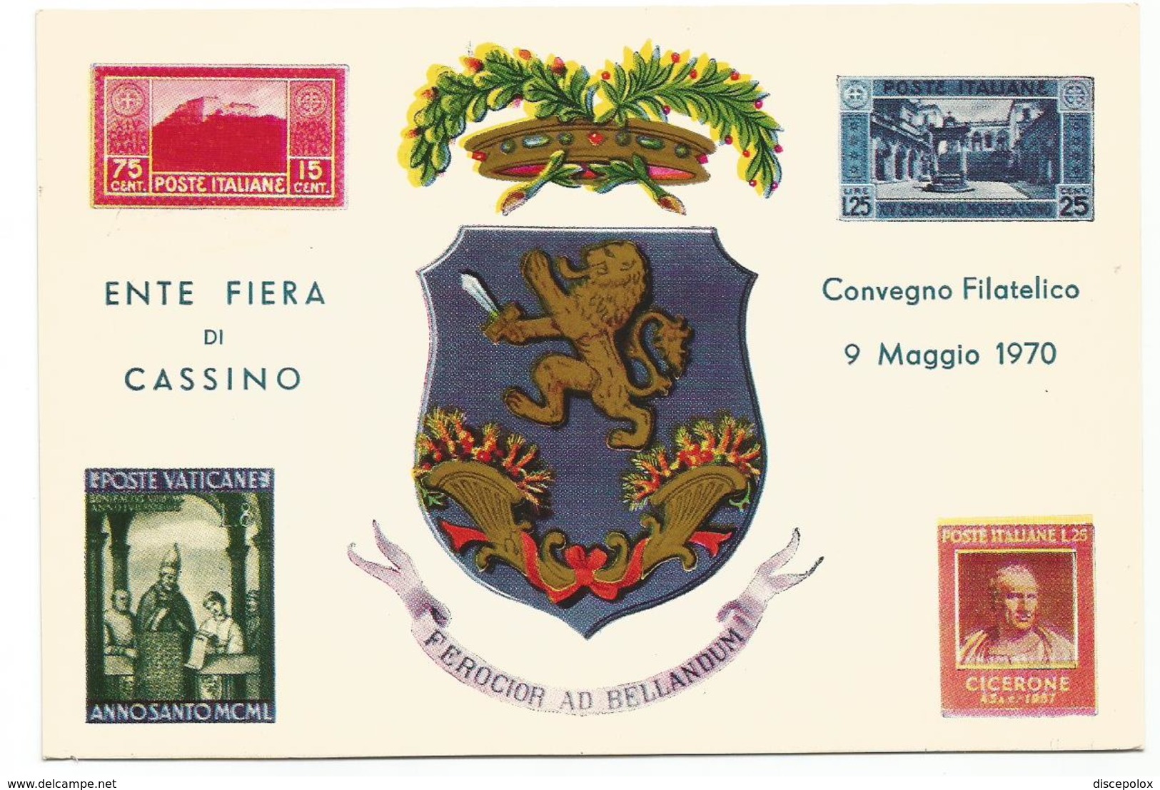 Y3574/75 Cassino (Frosinone) - Ente Fiera - Convegno Filatelico 1970 - Annullo Timbro Filatelico - Altri & Non Classificati