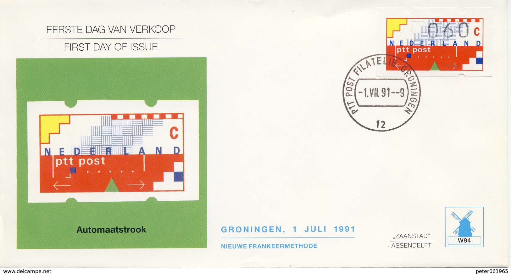 9 X Philato FDC W94 (= 9 Verschillende Waarden) - Blanco / Open Klep - FDC