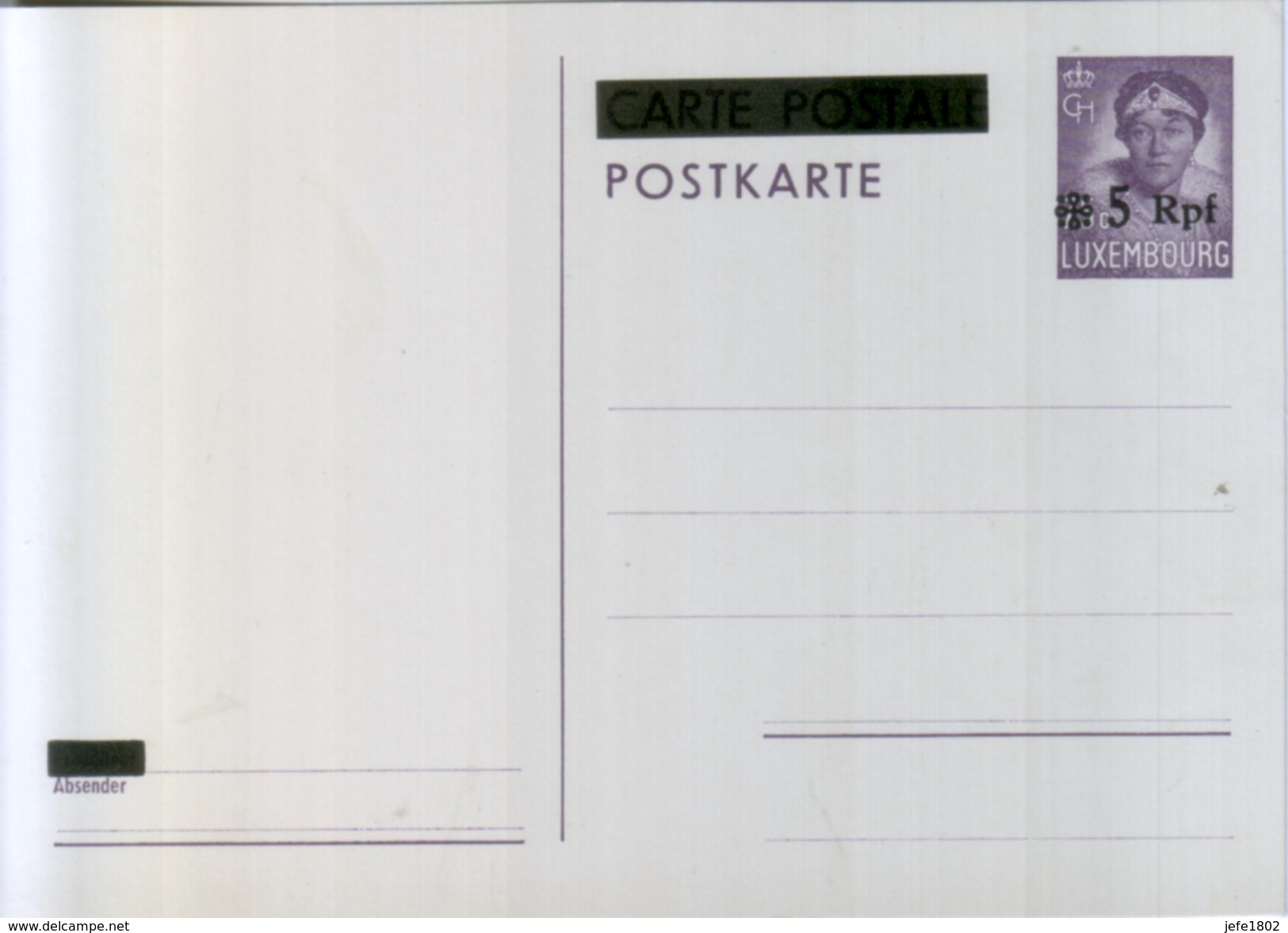 Postal Stationery - Overfranking By Rpf - 1940-1944 Duitse Bezetting