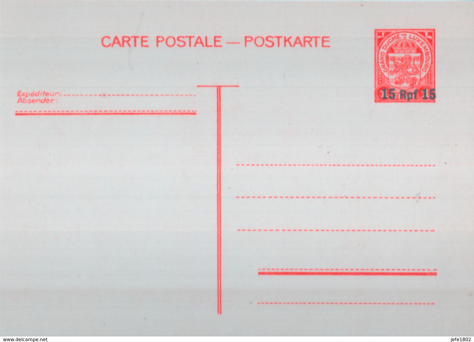 Postal Stationery - Overfranking By Rpf - 1940-1944 Occupation Allemande