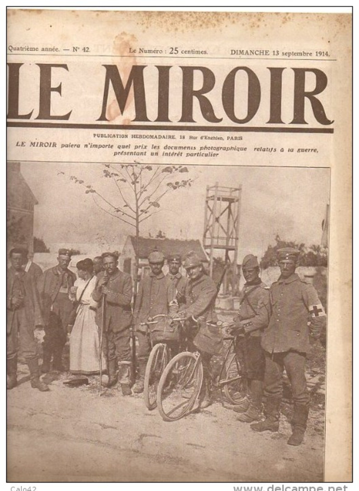 Journal LE MIROIR (1914:1918) N°42 DU 13 SEPTEMBRE 1914 - Autres & Non Classés