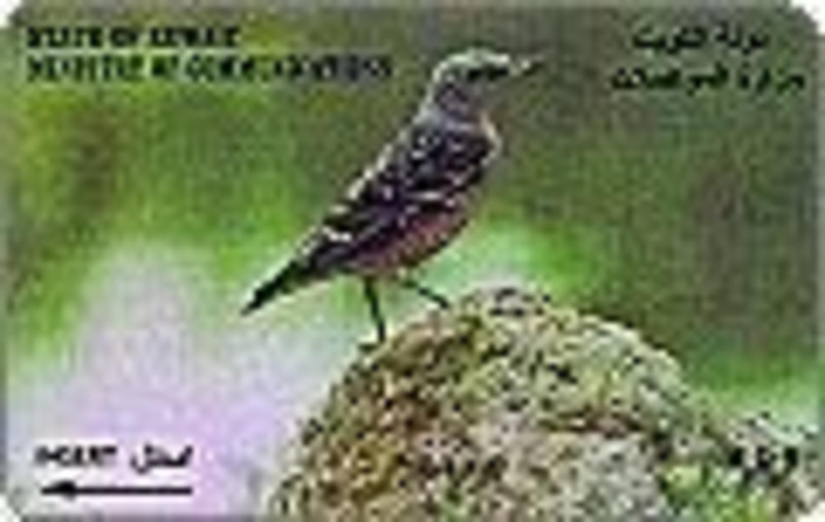 KUWAIT : KWT055  5KD Bird On Rock Rock Thrush USED DUMPING - Koweït