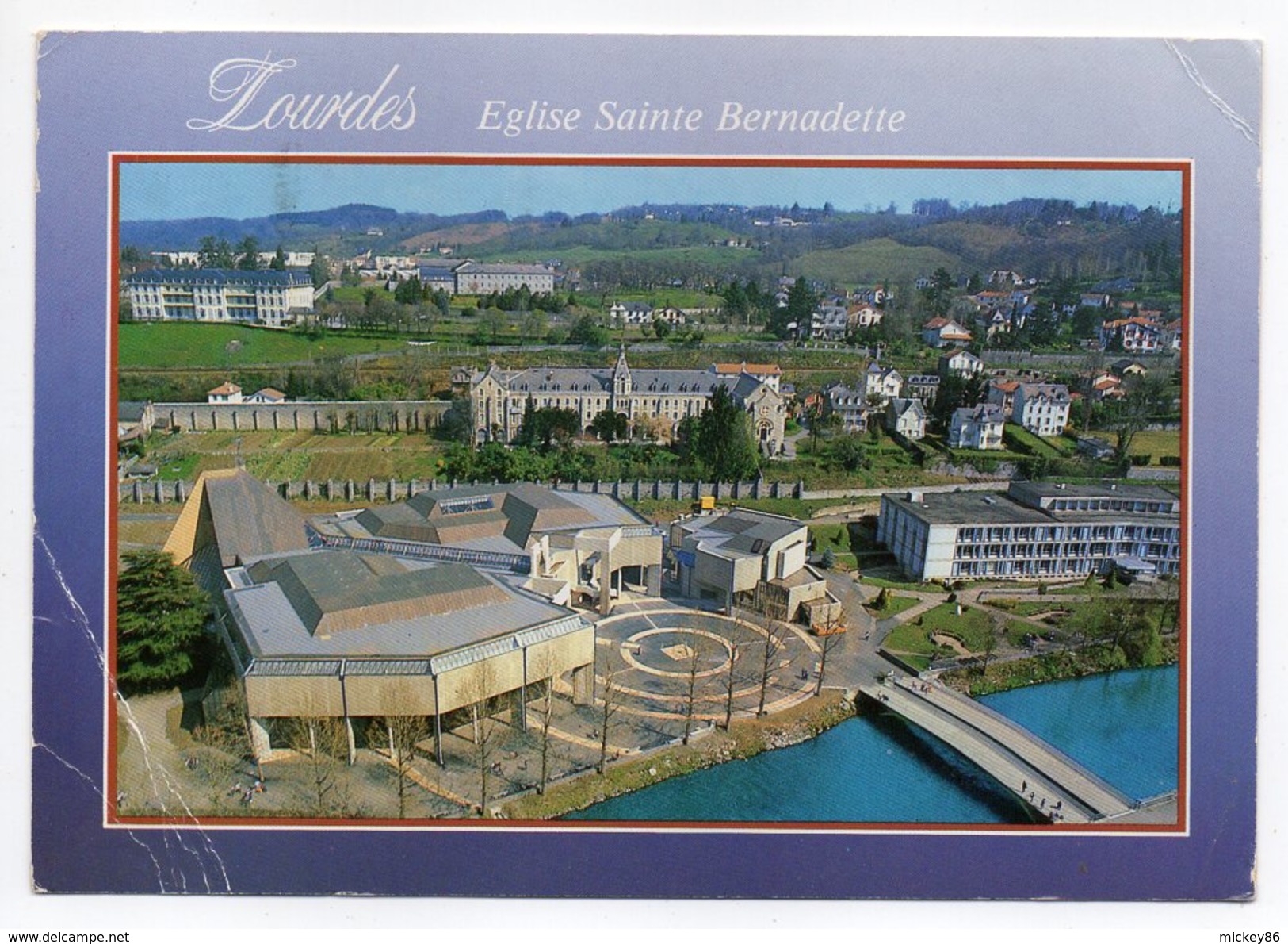 1992--griffe Horizontale "THOUARS  79 " Sur Tp  Le Tout Sur Carte Postale De Lourdes - Cachets Manuels