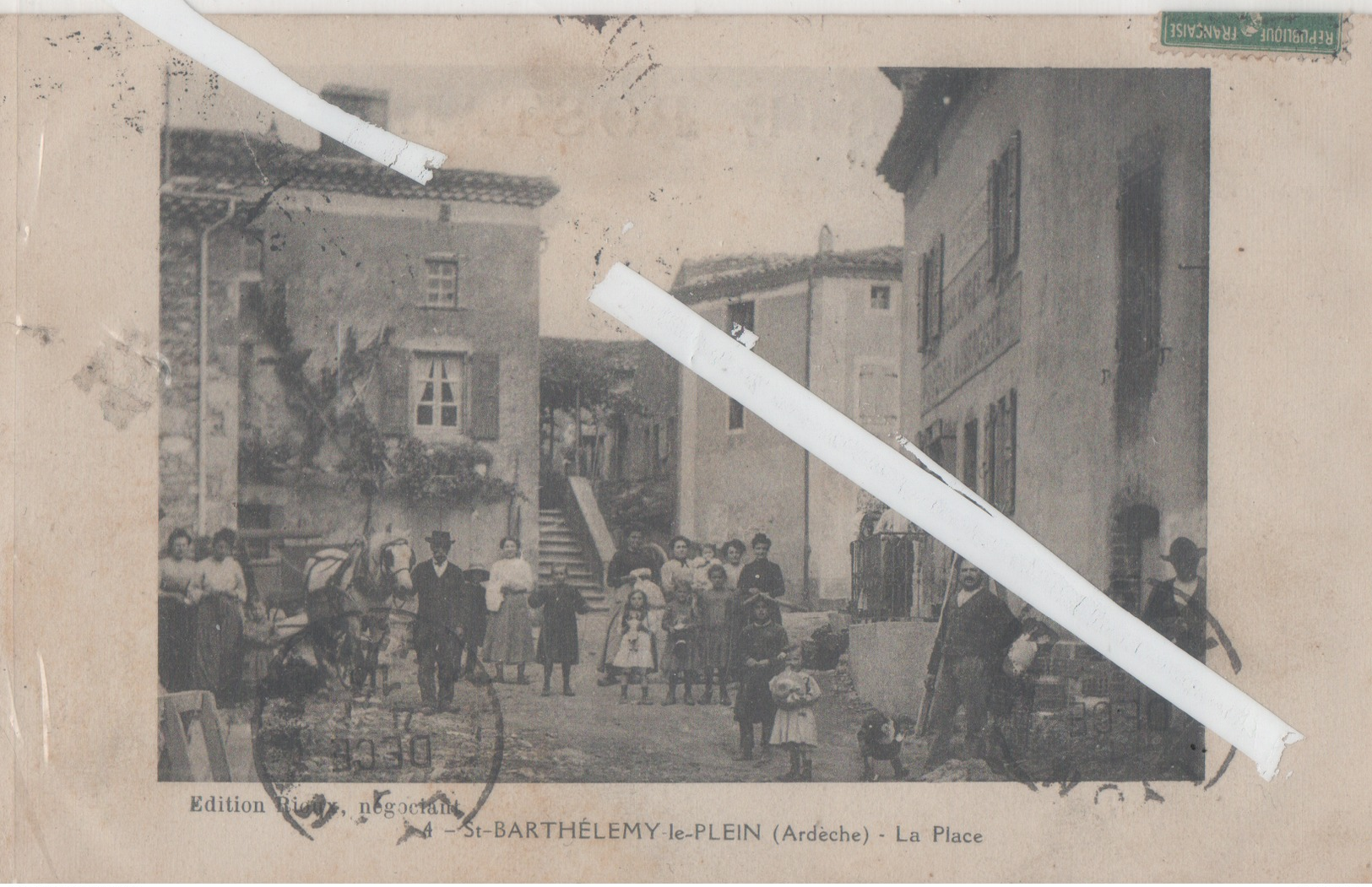 LOT 0994 DROME ST BARTHELEMY LE PLEIN LA PLACE ANIMEE 1918 - Other & Unclassified