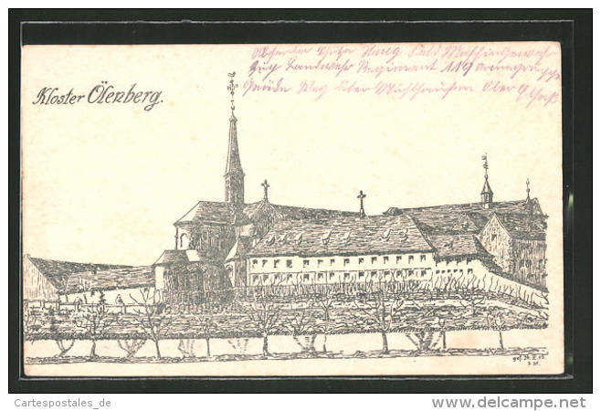 CPA Illustrateur Reiningue, Vue De Das Kloster Ölenberg - Autres & Non Classés