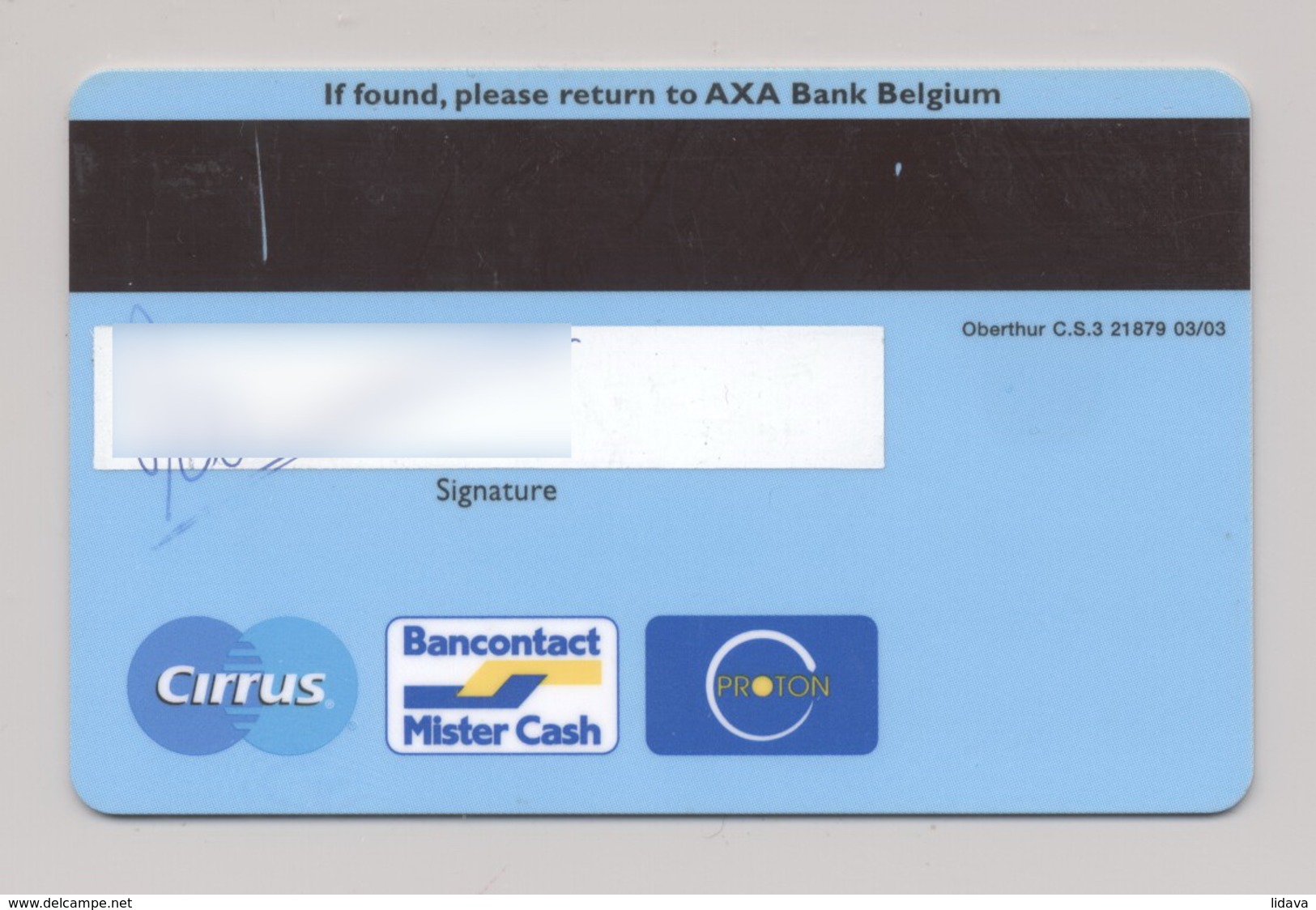 BELGIUM Credit Card Bankcard AXA Bank Maestro - Geldkarten (Ablauf Min. 10 Jahre)