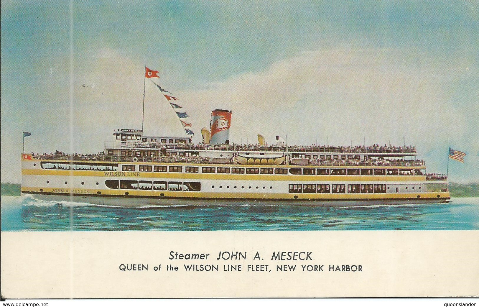 John A. Meseck Queen Of The Wilson Fleet New York Harbour Unused No 20897-B  Front & Back Shown - Steamers