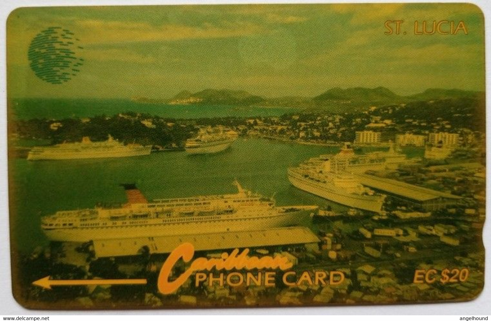 Saint Lucia Cable And Wireless EC$20 9CSLB  " Cruiseship Harbour With CW Logo " - Santa Lucía