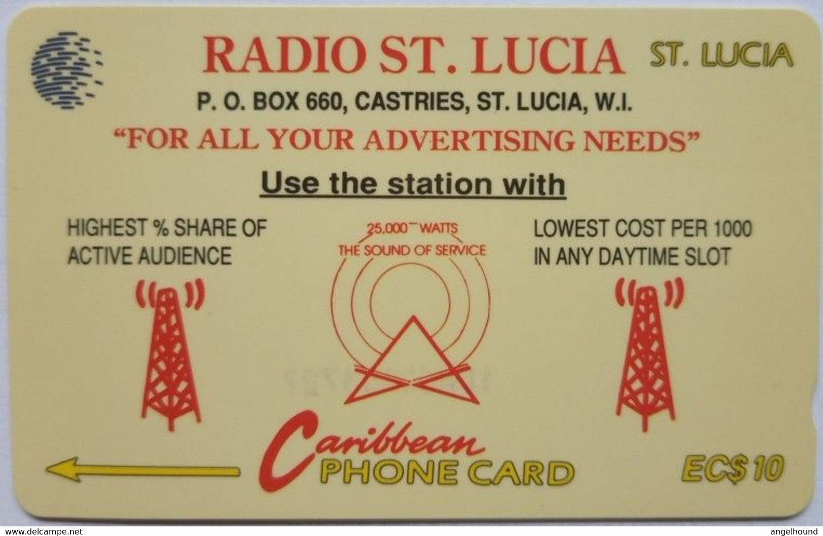 Saint Lucia Cable And Wireless EC$10 17CSLA "Radio St Lucia " - St. Lucia