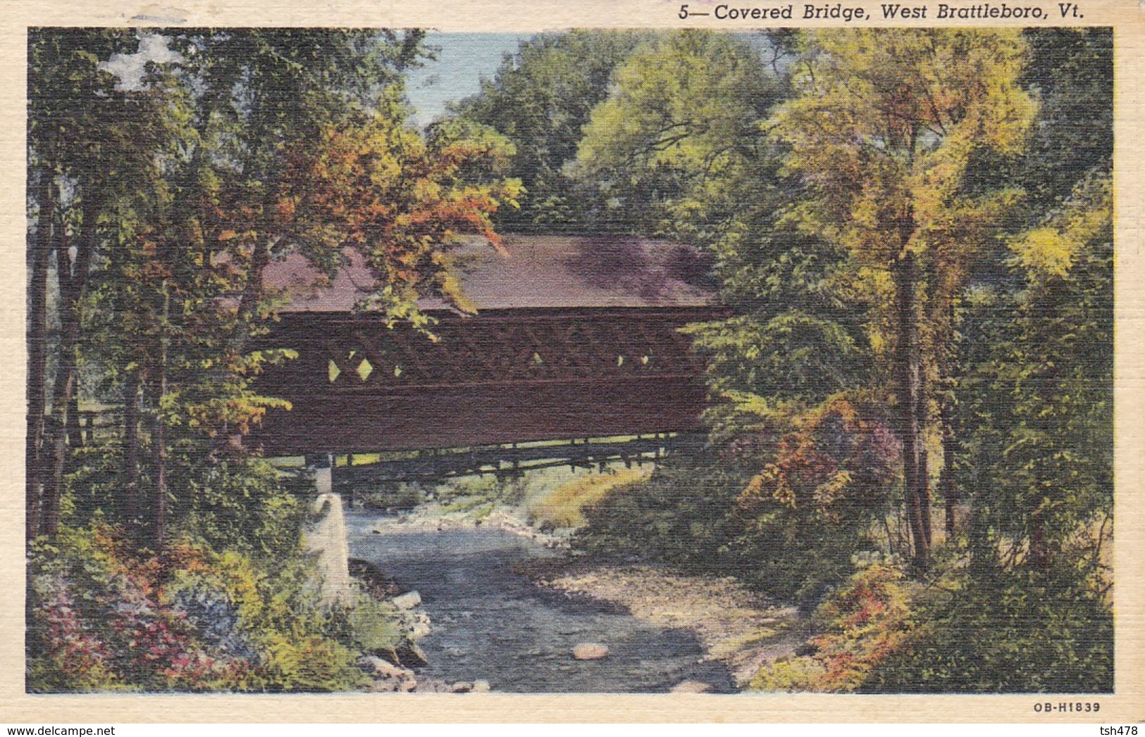 ETATS-UNIS--RARE---BRATTLEBORO--covered Bridge,west Brattleboro  VT.--voir 2 Scans - Autres & Non Classés