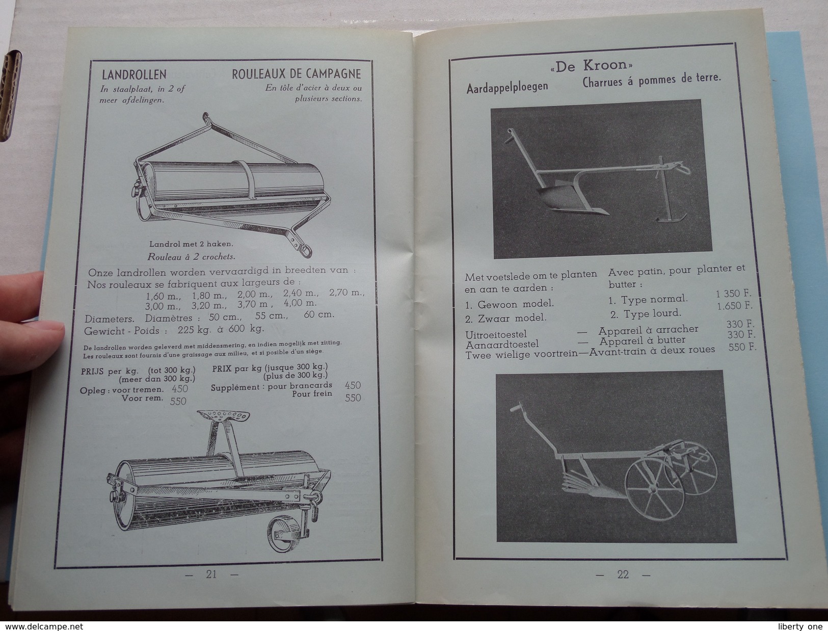 Landbouwmachines Cyriel WEEMAES & Zn Smishoek MEERDONK-Waas DE KROON ( Tarief N° 61 ) 1961 !