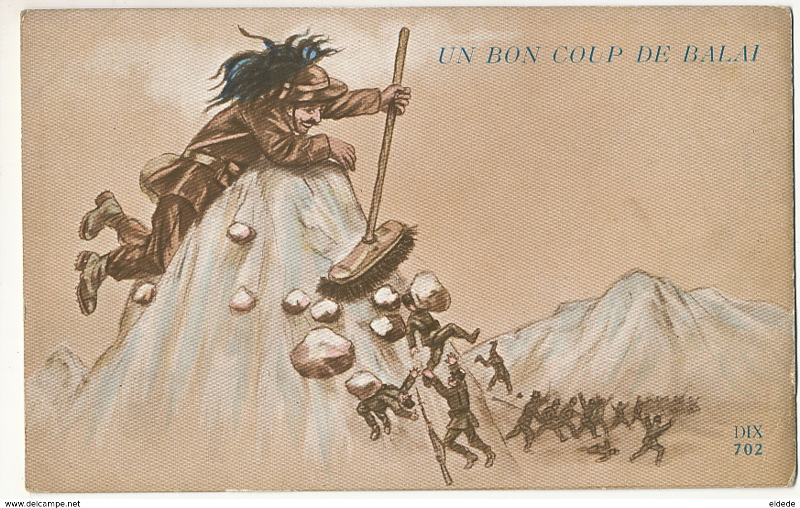 WWI Guerre 1914 Bersagliere Balayant Les Autrichiens Dans Les Alpes Dixo Couleur - Andere & Zonder Classificatie