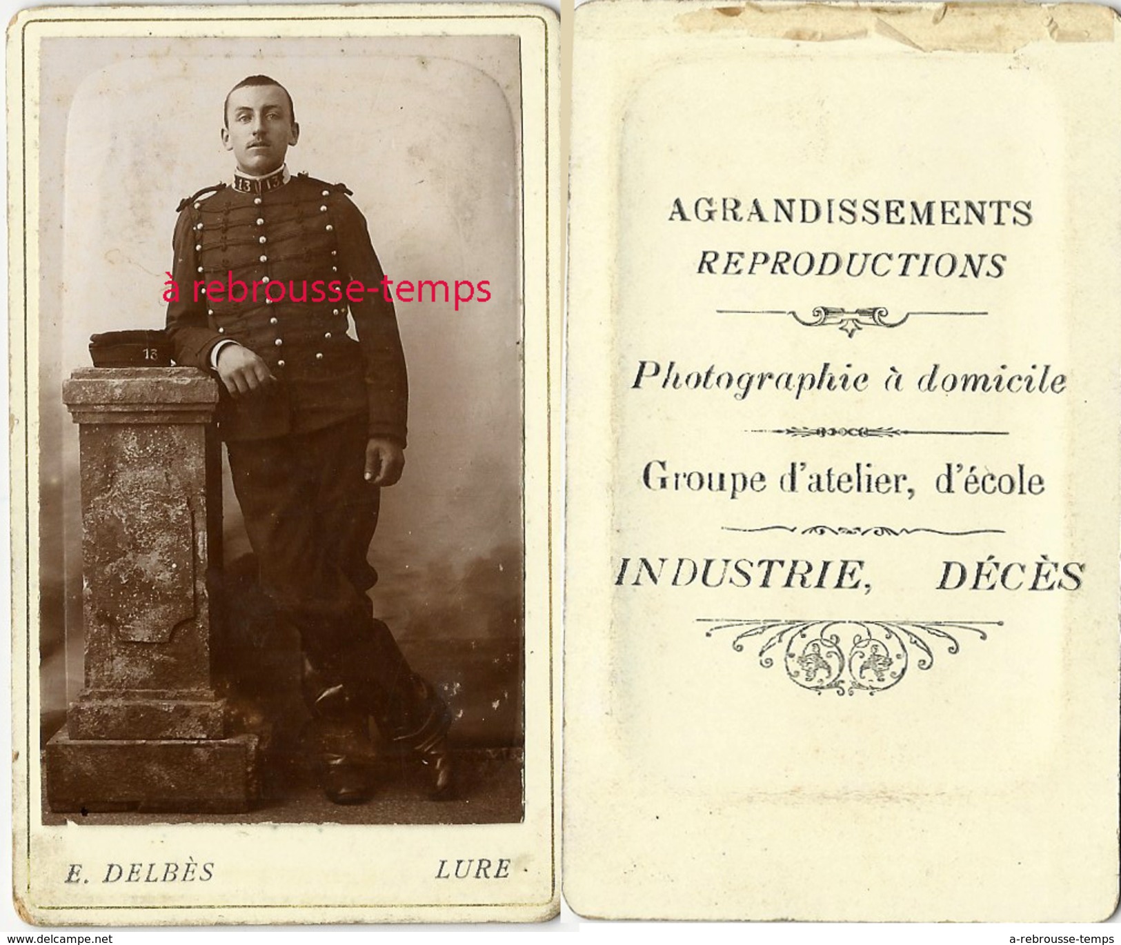 CDV Dragon? Du 13e R-photo C. Prud'homme à Lure-photographie A Domicile, Industrie, Décès... - Guerre, Militaire