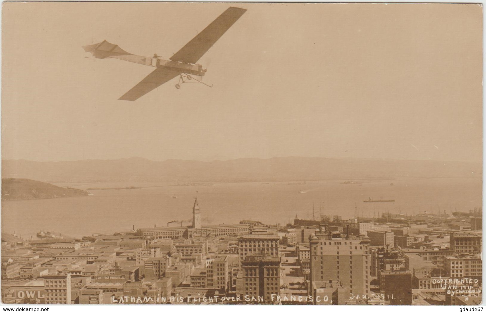 LATHAN IN HIS FLIGHT OVER SAN FRANCISCO - Airmen, Fliers
