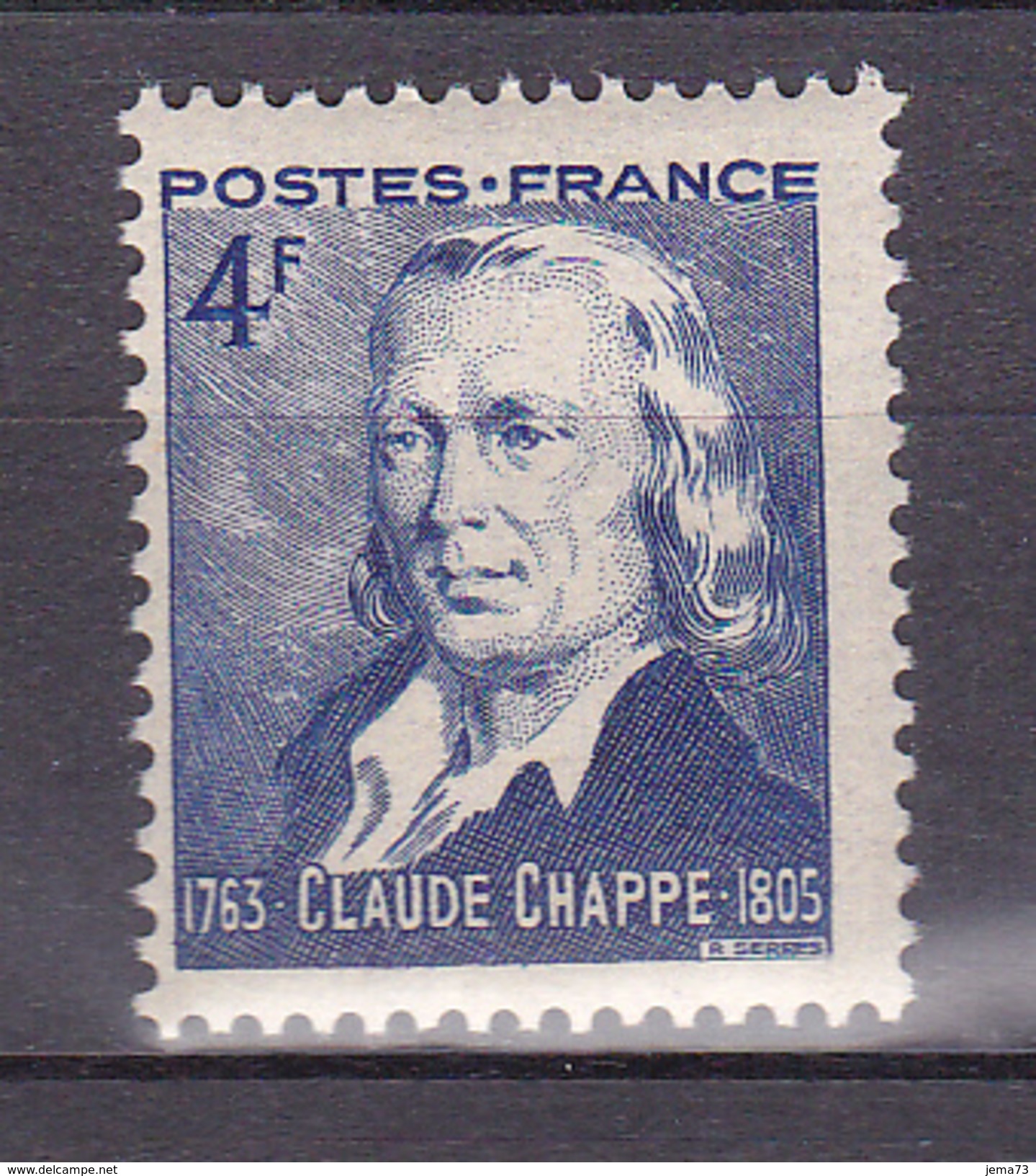 N° 619 Sesquicentenaire Du Télégraphe Optique : Charles Chappe Ingénieur: Timbre Neuf Sans Charnière - Neufs